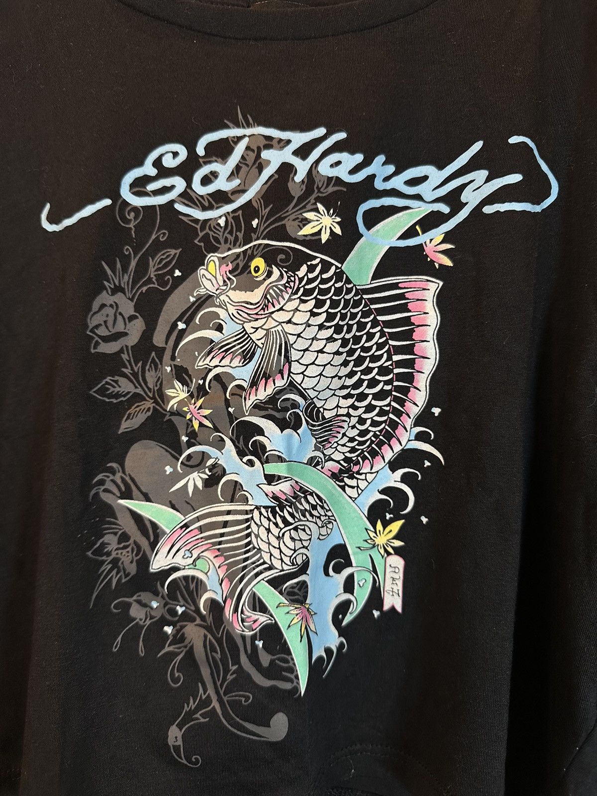 Ed Hardy *RARE* New Ed Hardy Layered Tattoo Sleeve Koi Fish Shirt Size L / US 10 / IT 46 - 4 Thumbnail