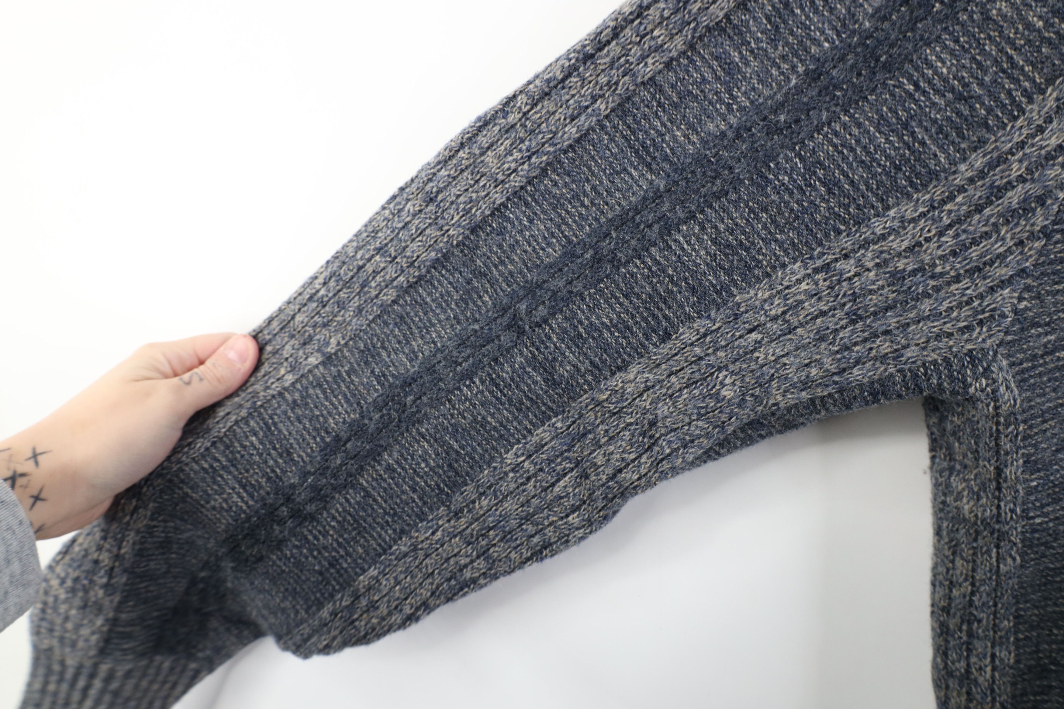 Vintage Vintage 70s Streetwear Ribbed Knit V-Neck Sweater Blue USA Size US XXL / EU 58 / 5 - 8 Thumbnail