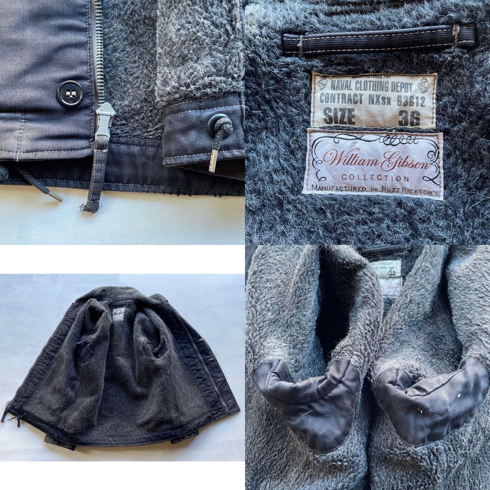Buzz Rickson's BUZZ RICKSON'S N-1 Deck Jacket William Gibson Alpaca Black Size 36 from JPN Size US XXS / EU 40 - 8 Thumbnail