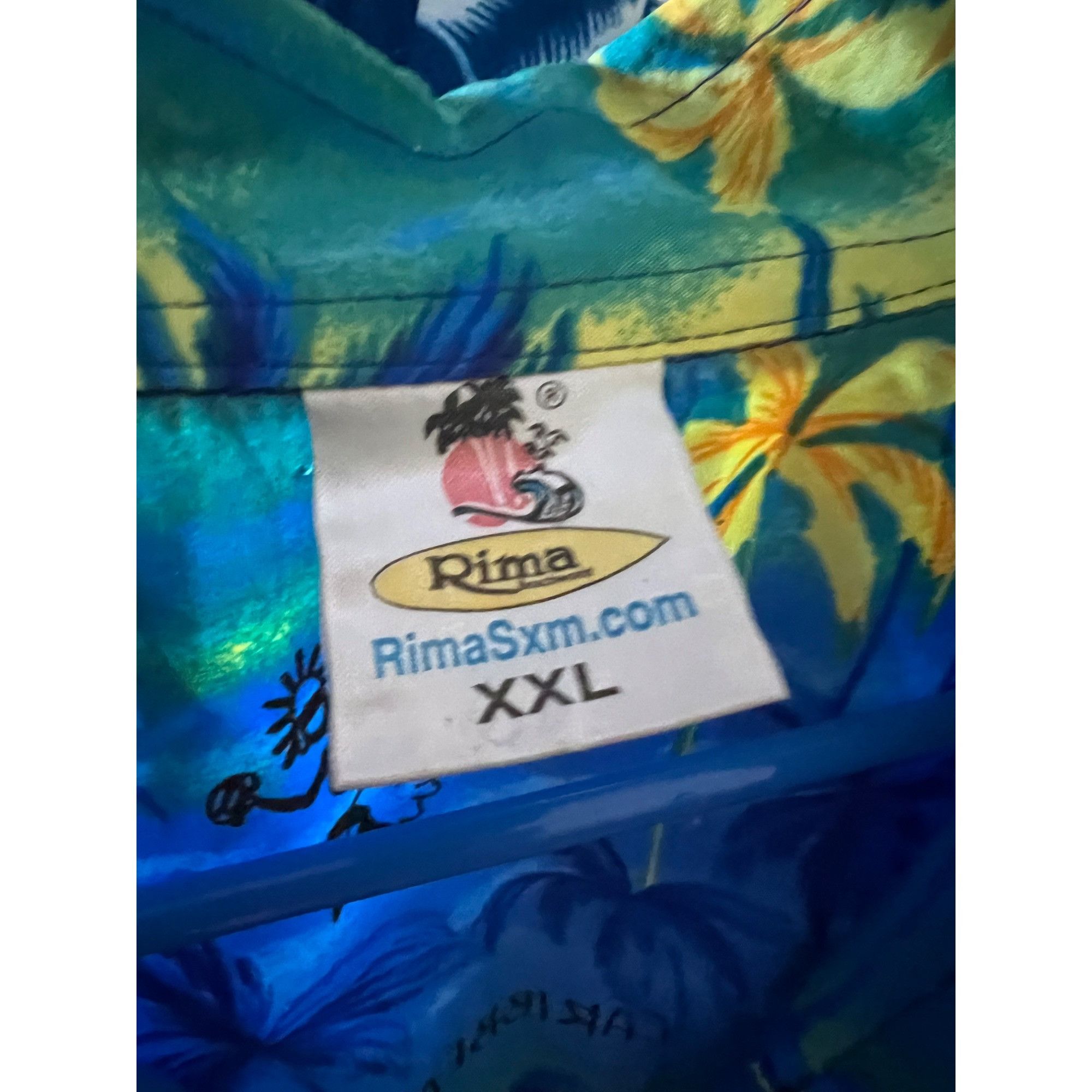 Vintage Rima Vintage Hawaiian Aloha Caribbean Blue Button Up Sh Size US XXL / EU 58 / 5 - 6 Thumbnail
