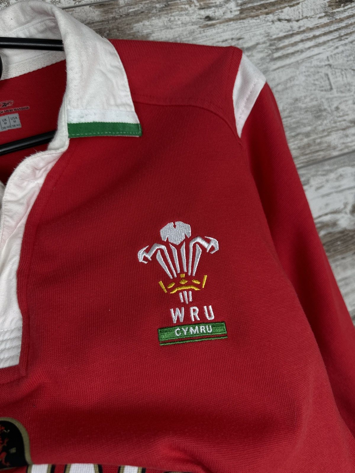Reebok × Vintage Mens Vintage Reebok Union Wales rugby jersey national team Size US L / EU 52-54 / 3 - 8 Thumbnail