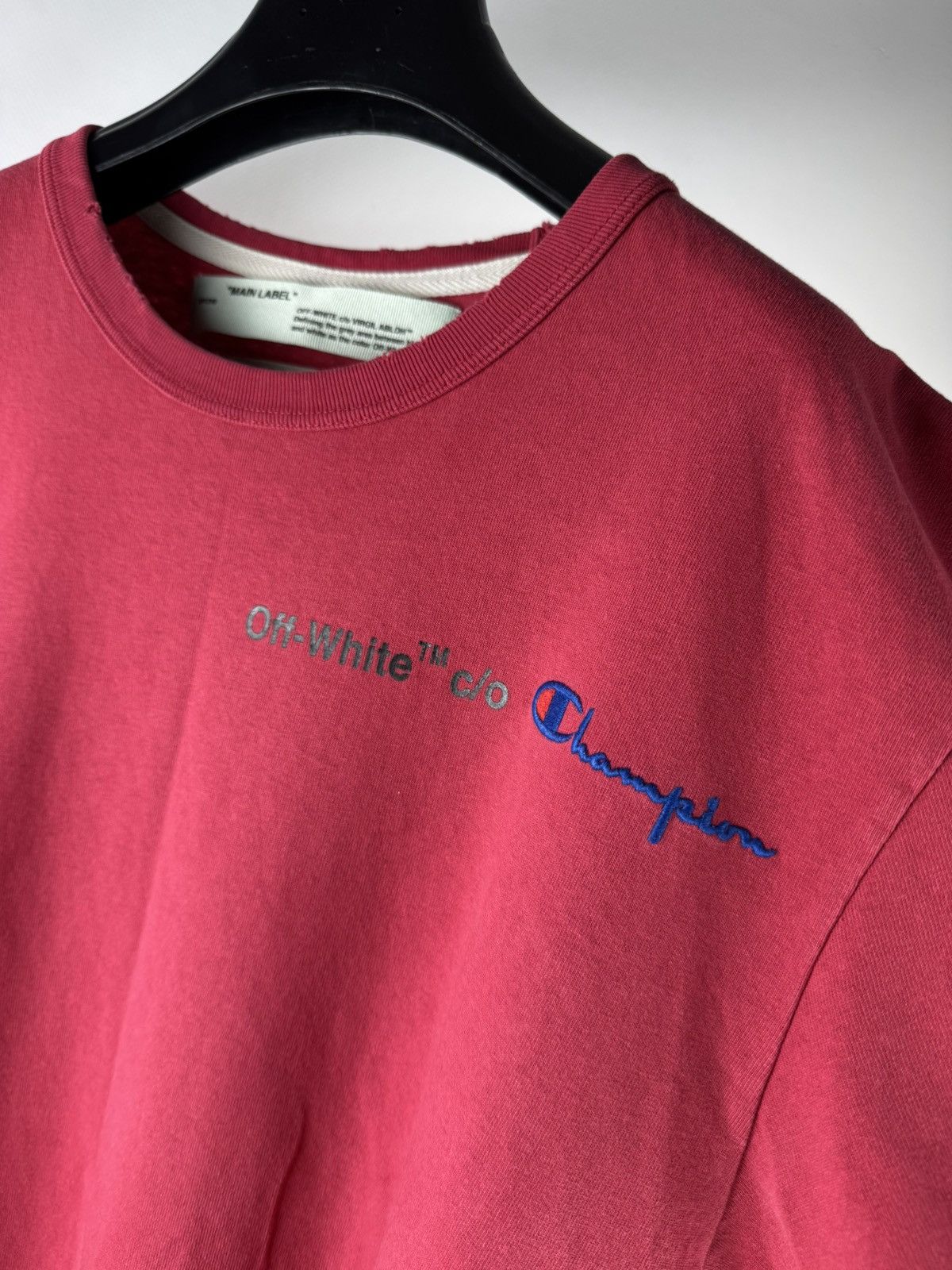 Off-White x Champion Virgil Abloh T-Shirt Red 2013