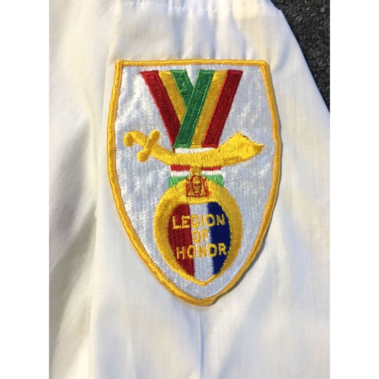 Arrow Vtg 70s Sabbar Temple Legion Of Honor Shirt M USA White Button-Up Short Sleeve Union Made Arrow Mens Grunge Vintage 70s Shirt US Flag Navy Size US M / EU 48-50 / 2 - 5 Thumbnail