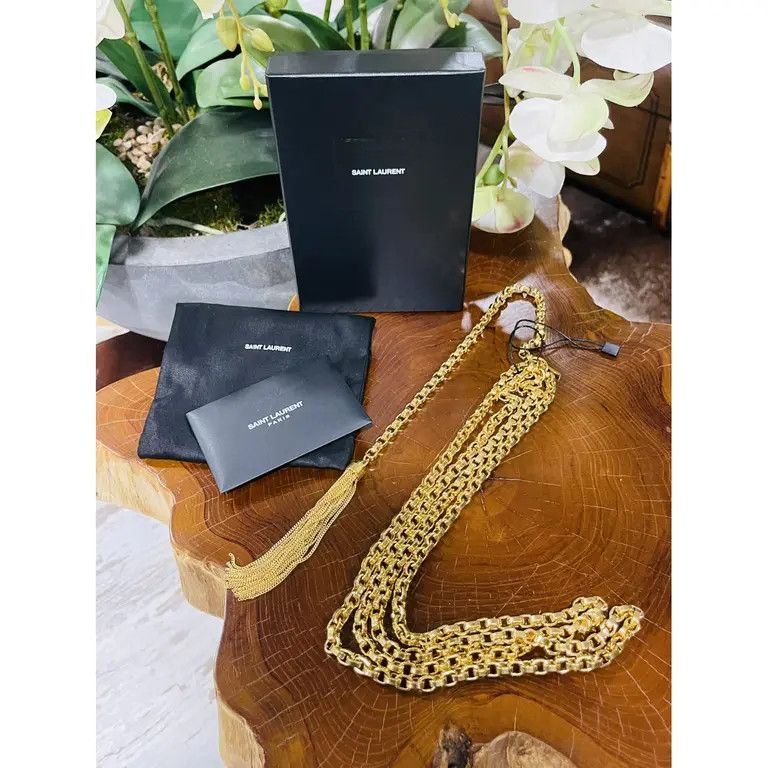 Saint Laurent Paris o1b1hav111124 Size: OS / Collier Double Chaine Necklace Gold Size ONE SIZE - 10 Thumbnail