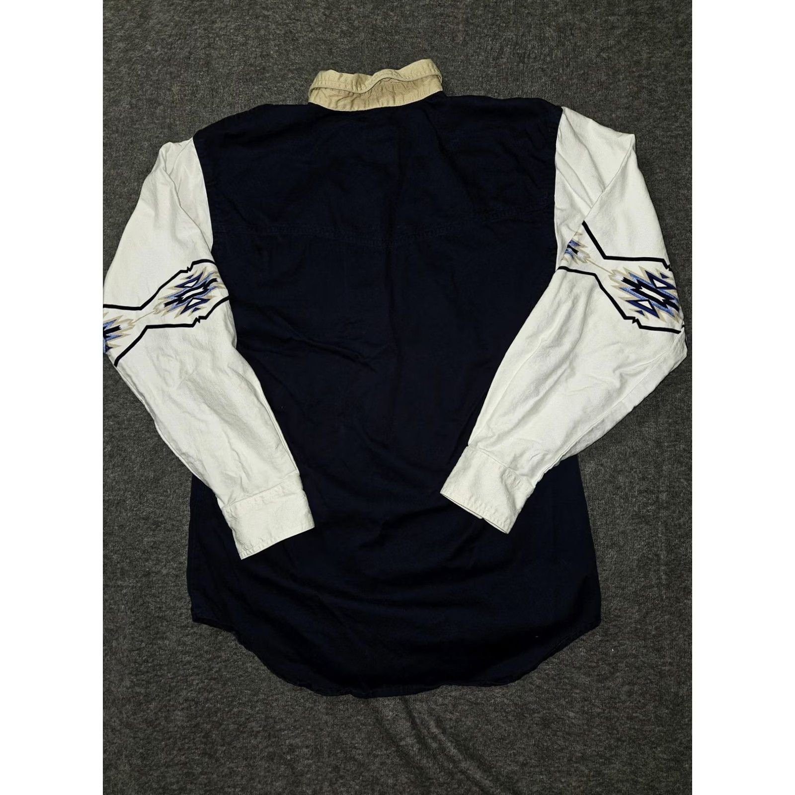 Express VINTAGE Express Rider Shirt Mens Medium Navy White Western Aztec Embroidered Cowboy Size US M / EU 48-50 / 2 - 7 Thumbnail