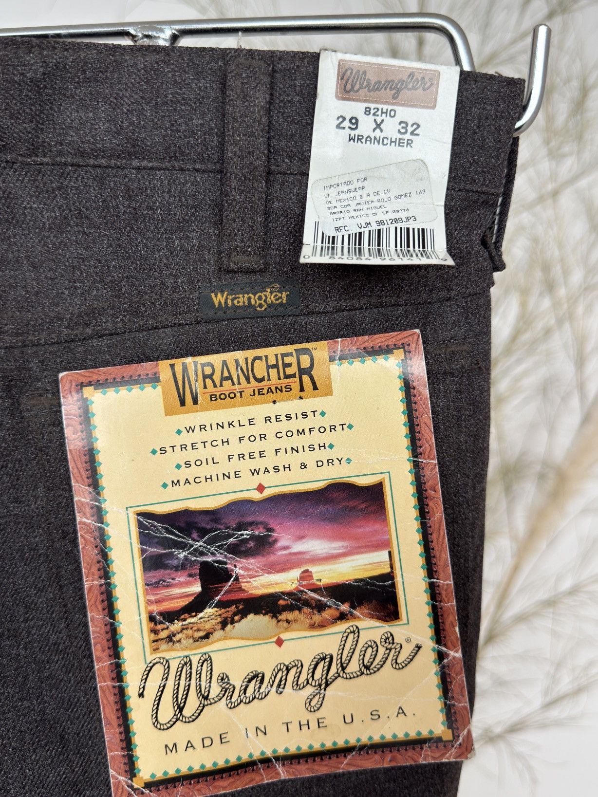 Wrangler Wrancher Dress Jeans Brown 29x32 USA Made Vintage