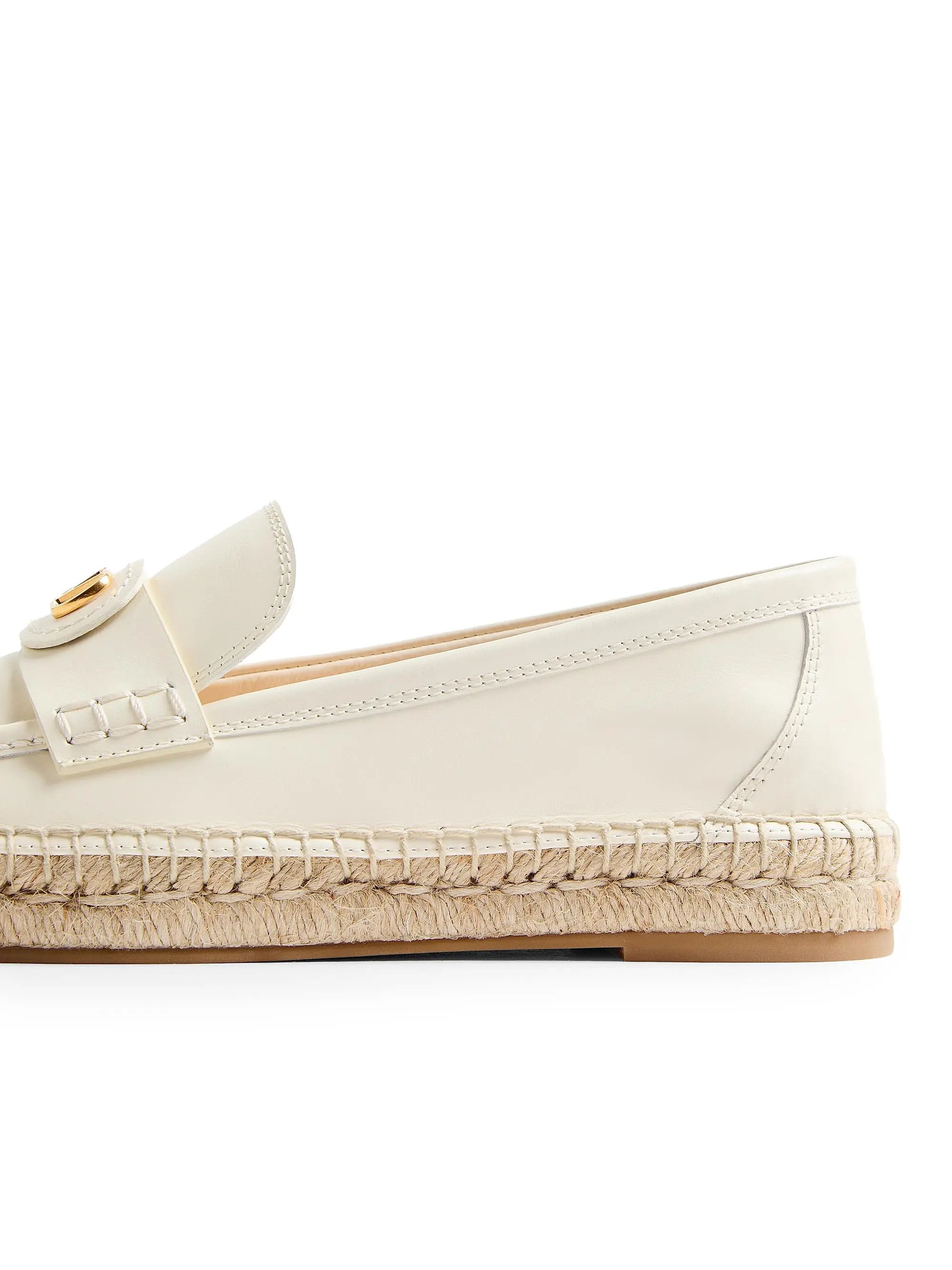 Valentino os11x0126 Vlogo Signature 20mm Calfskin Loafers in Ivory Size US 11 / IT 41 - 6 Thumbnail