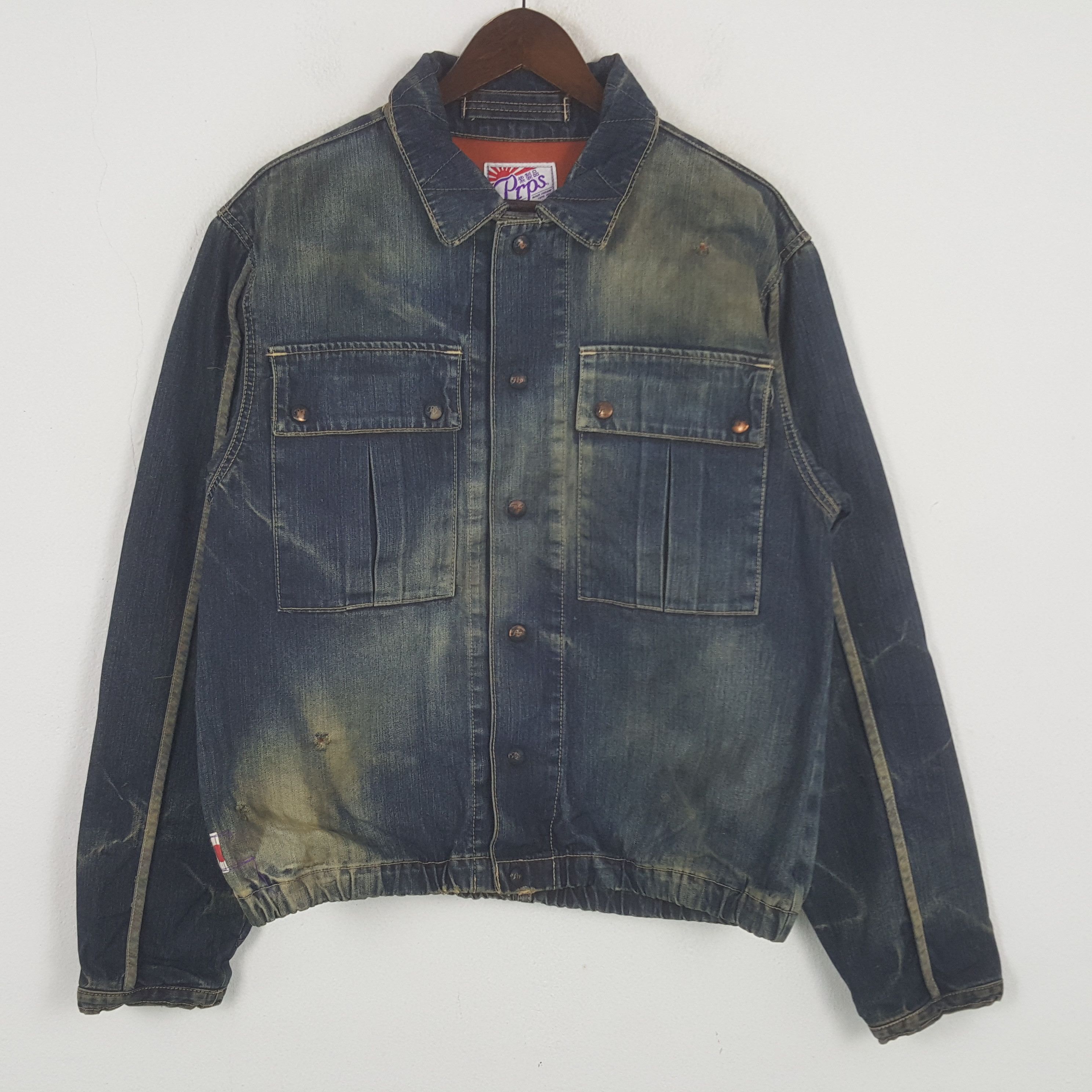 Prps Vintage PRPS Acid Wash Denim Bikers Punk Jacket Size US M / EU 48-50 / 2 - 1 Thumbnail