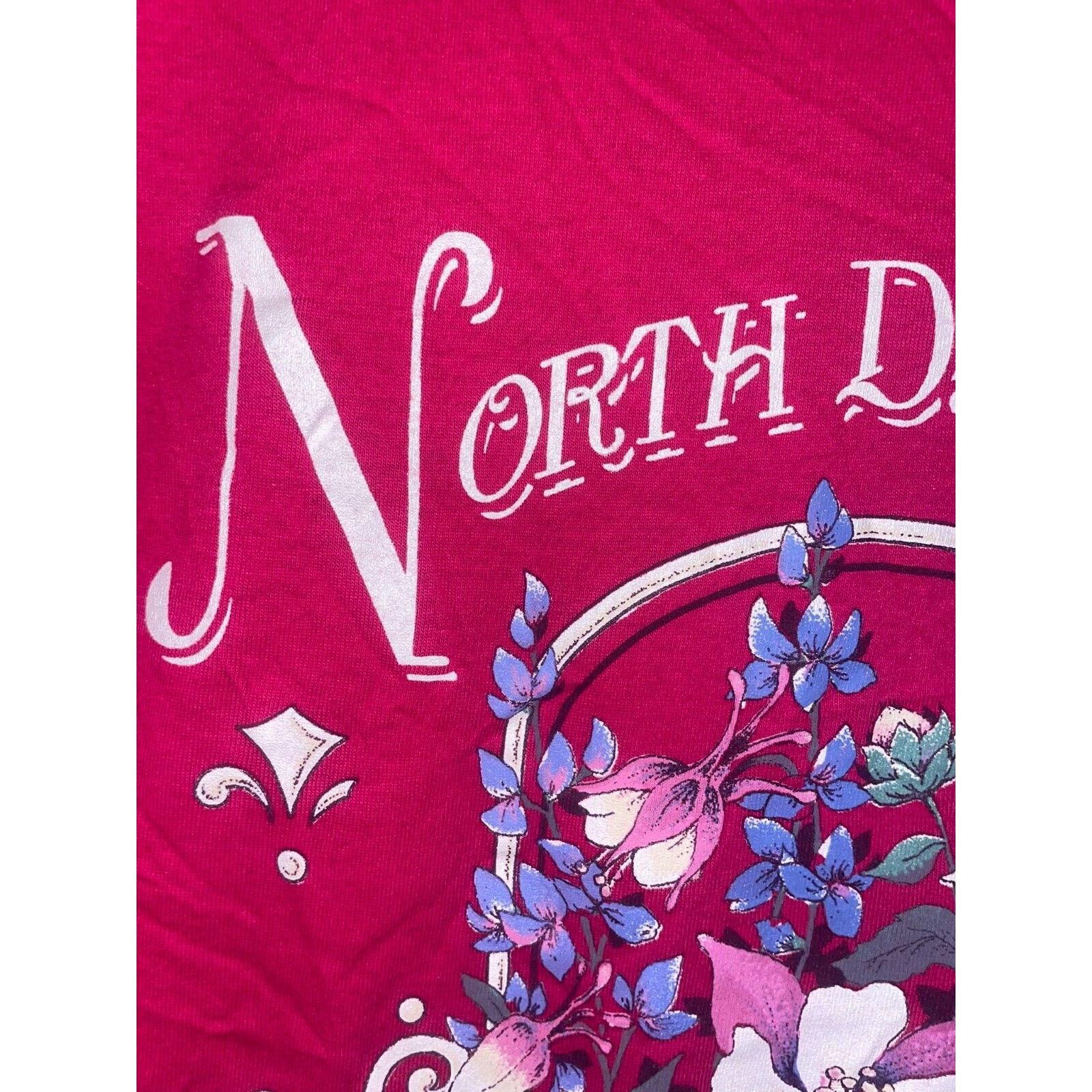 Jerzees Vintage North Dakota Shirt Wild Flowers Pink Tee VTG 90s L Size US L / EU 52-54 / 3 - 3 Thumbnail
