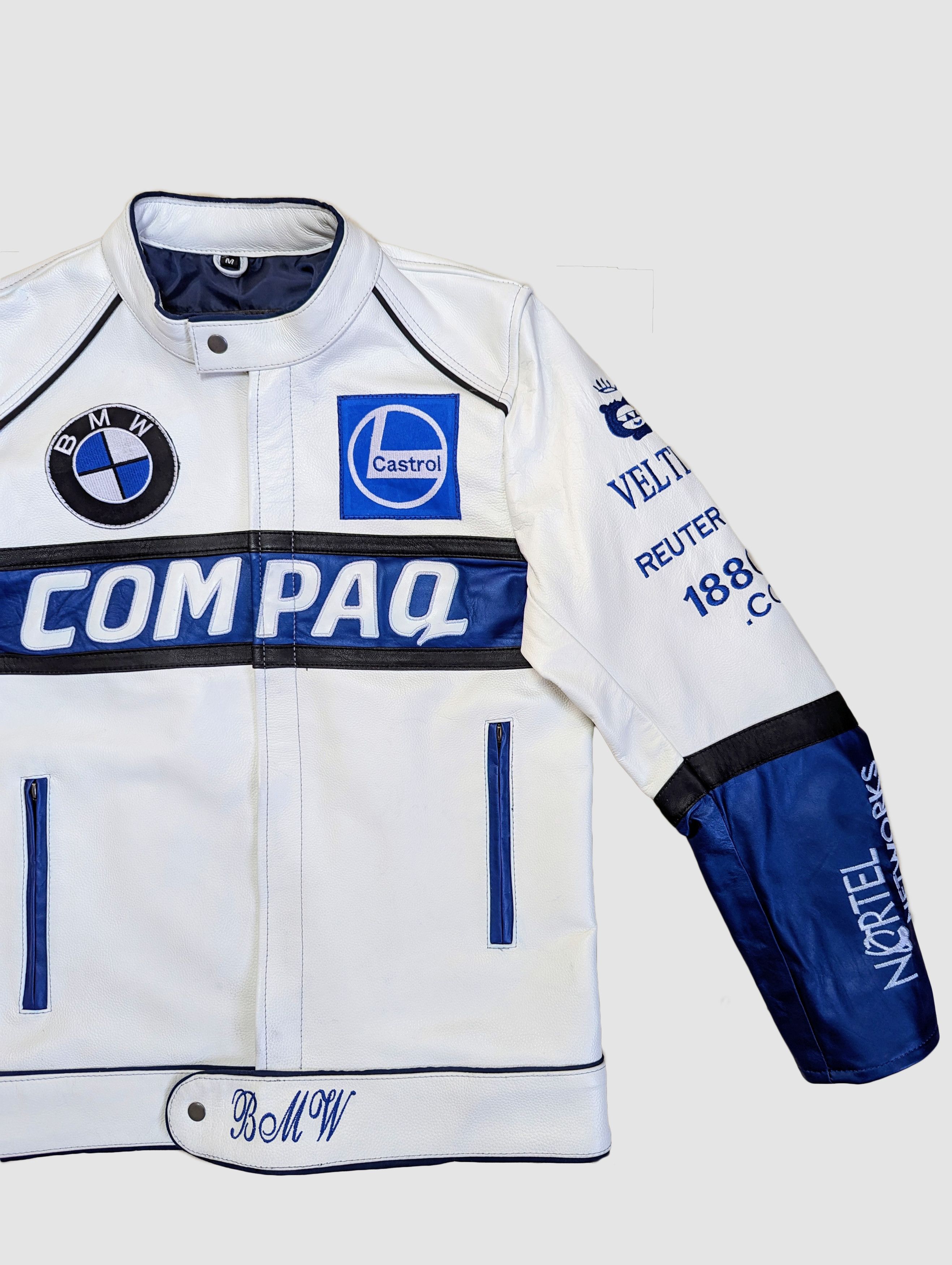 BMW 💥 BMW 💥 COMPAQ Racing Leather Jacket Streetwear Size US XL / EU 56 / 4 - 4 Thumbnail