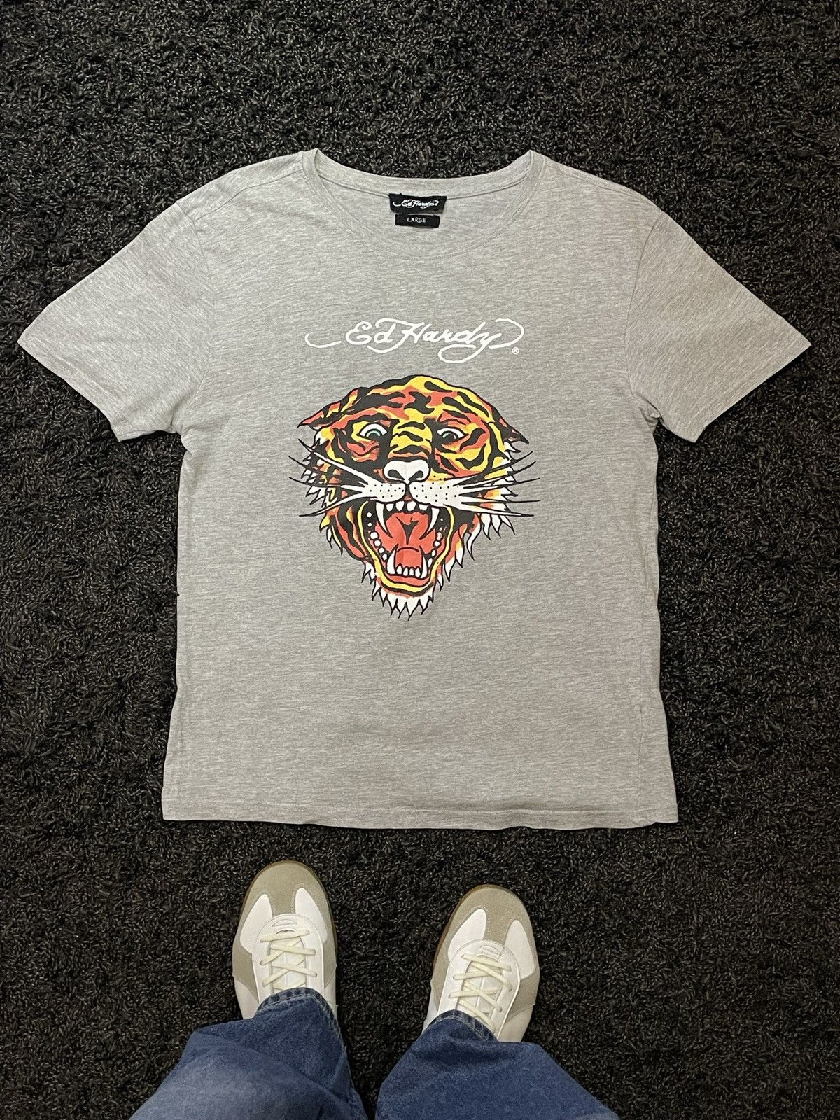 Ed Hardy VINTAGE ED HARDY TIGER LOGO Y2K T-SHIRT TOP Japan Style Size US L / EU 52-54 / 3 - 2 Thumbnail
