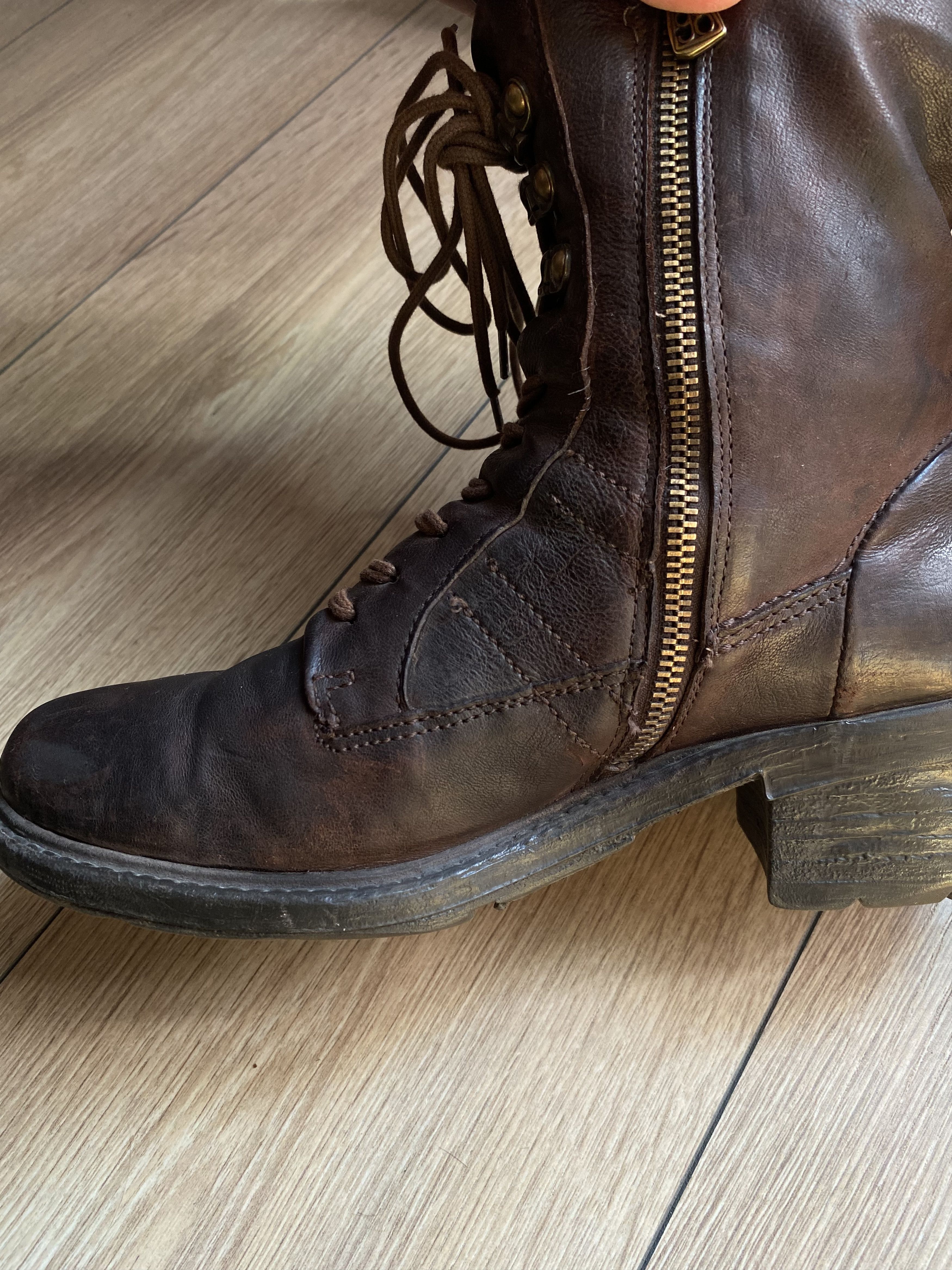 A.S.98 AS98 Airstep Brown Leather Combat Boots Vintage Double Lace Size US 8.5 / IT 38.5 - 6 Thumbnail