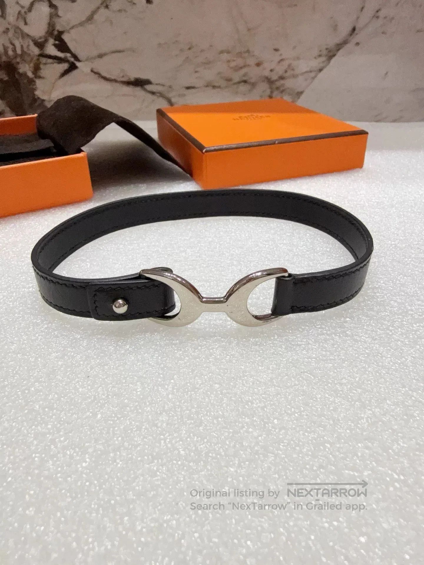 Hermes Hermes Black Double Loop Bracelet. Size ONE SIZE - 4 Thumbnail