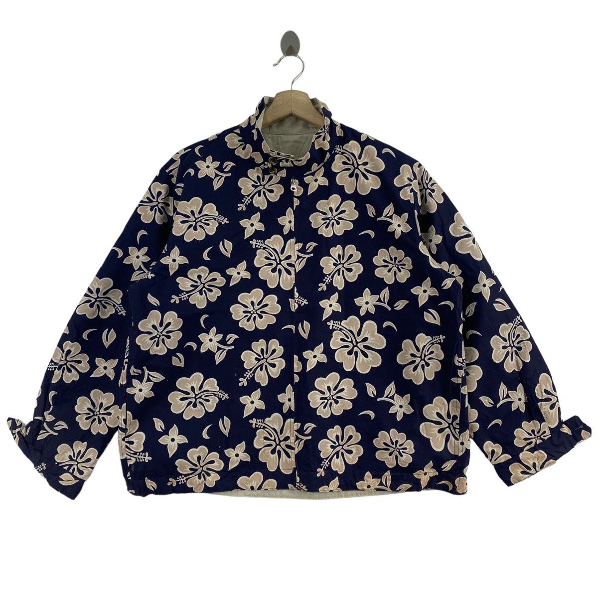 Lands' End LAND'S END Flower Overprint Reversible Bomber Jacket Size US M / EU 48-50 / 2 - 1 Thumbnail