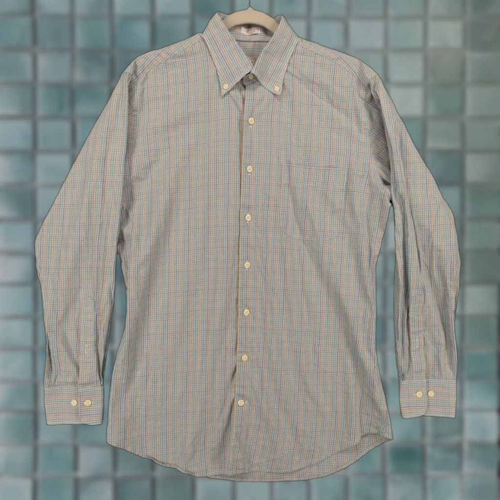 Peter Millar Peter Millar Shirt Mens Medium Long Sleeve Button Up Blue Green Check Shirt Size US M / EU 48-50 / 2 - 1 Thumbnail