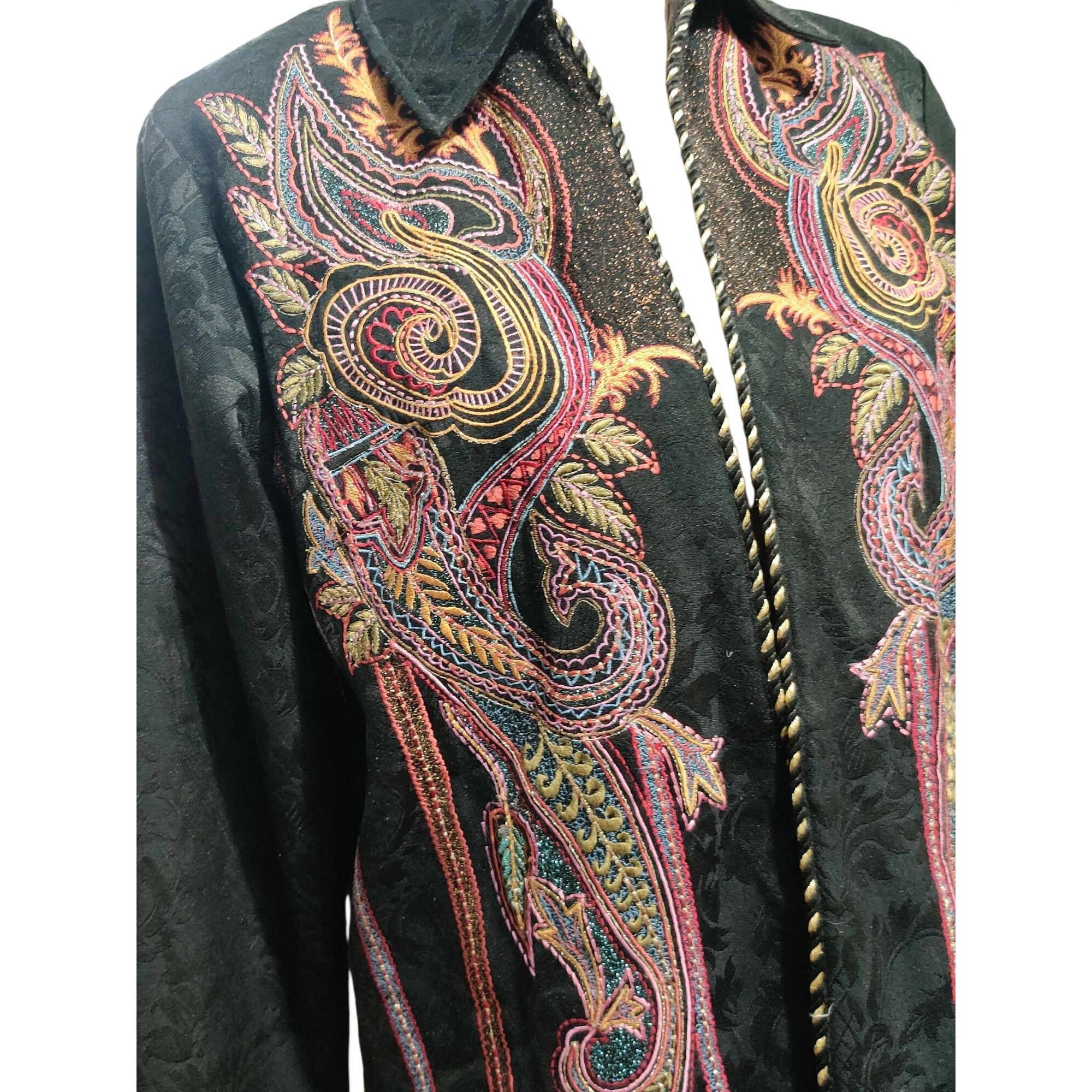 Coldwater Creek Coldwater Creek M Womens Black Jacquard Embroidered Paisley Size M / US 6-8 / IT 42-44 - 13 Thumbnail