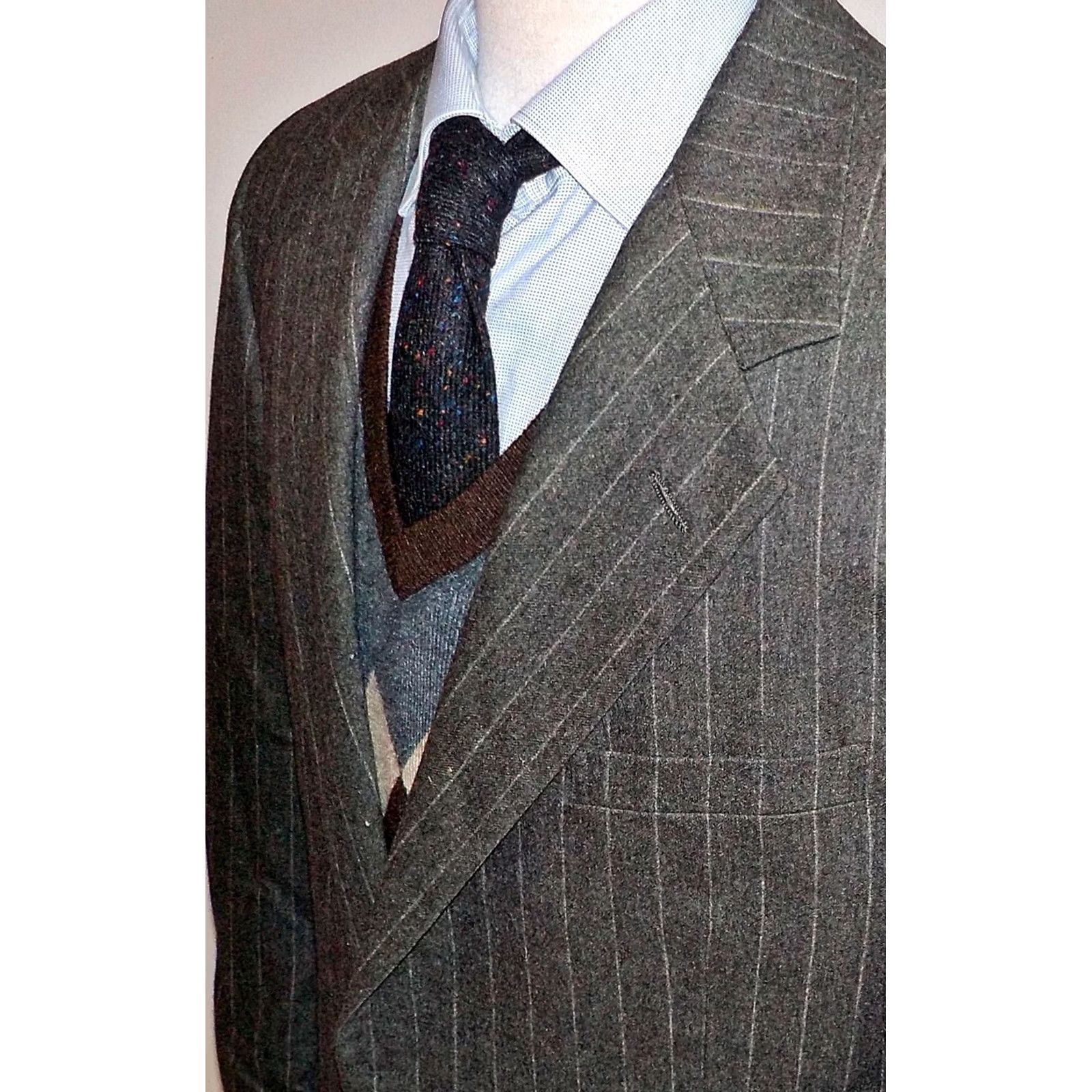 Polo Ralph Lauren VTG Polo Ralph Lauren Pinstriped Blazer 2 Button Gray 41R Made in USA Mens Blazer Wool 100% Redefined Size 41 Size US L / EU 52-54 / 3 - 4 Thumbnail