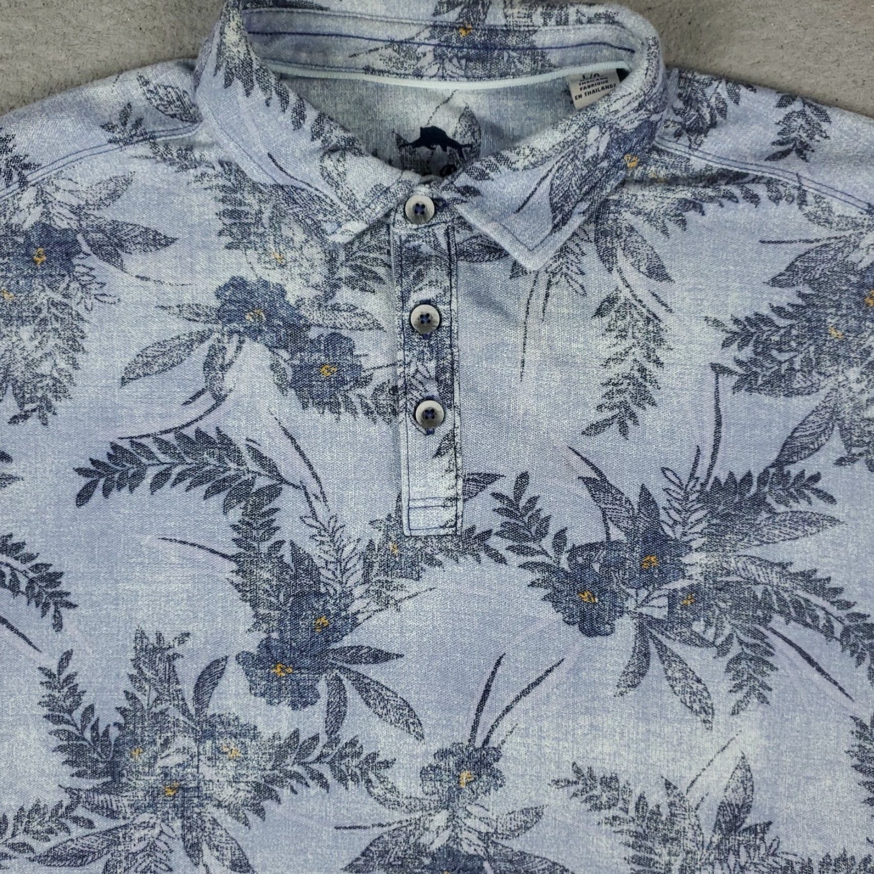Tommy Bahama Tommy Bahama Polo Shirt Mens Large Blue Leaf Print Golf Casual Short Sleeve Shirt Mens L Blue Leaf Print Polo Size US L / EU 52-54 / 3 - 2 Thumbnail