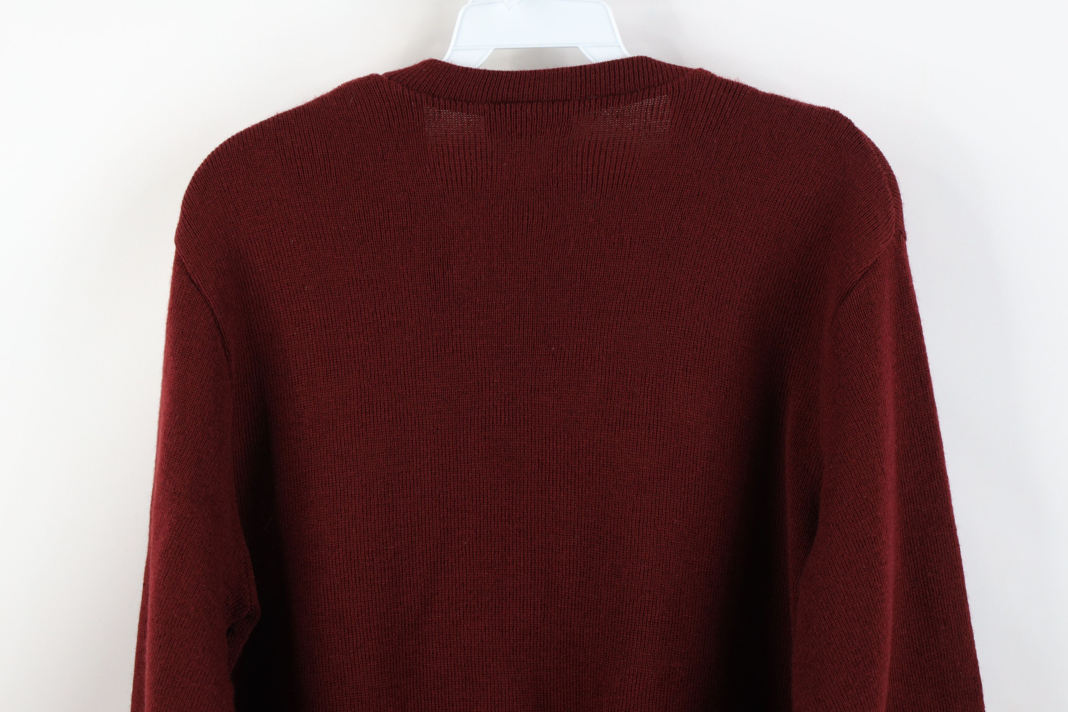 Vintage Vintage 70s 80s Golf Club England Knit V-Neck Sweater Red Size US L / EU 52-54 / 3 - 13 Thumbnail