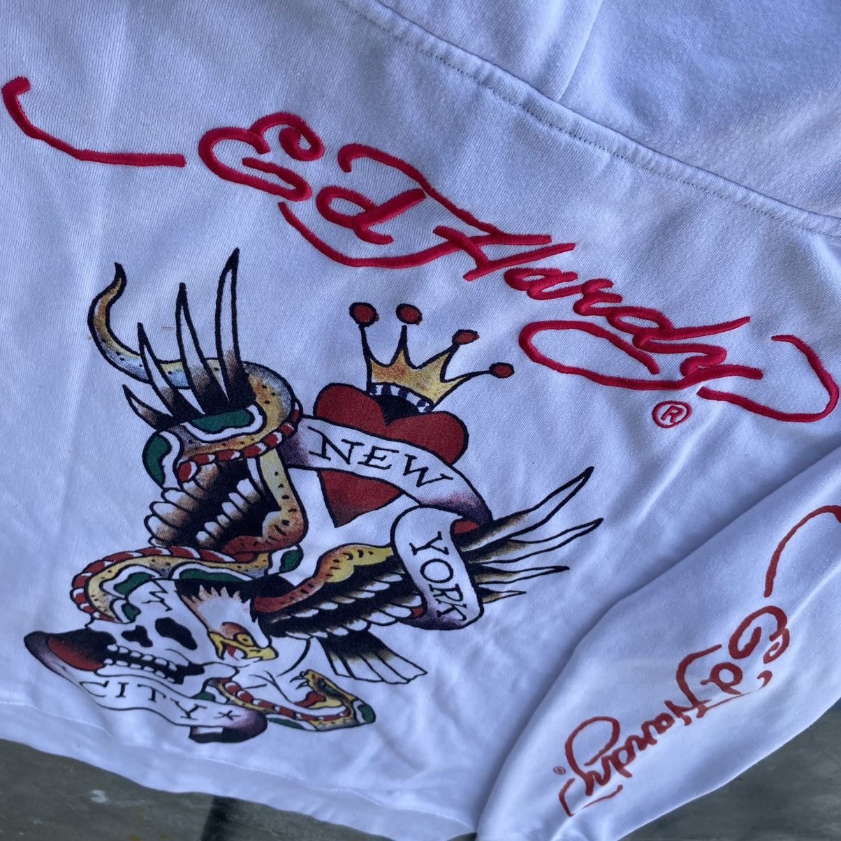 Christian Audigier × Ed Hardy × Japanese Brand Ed Hardy Christian Audigier Drip Y2K Hype Hoodie Size US XL / EU 56 / 4 - 4 Thumbnail