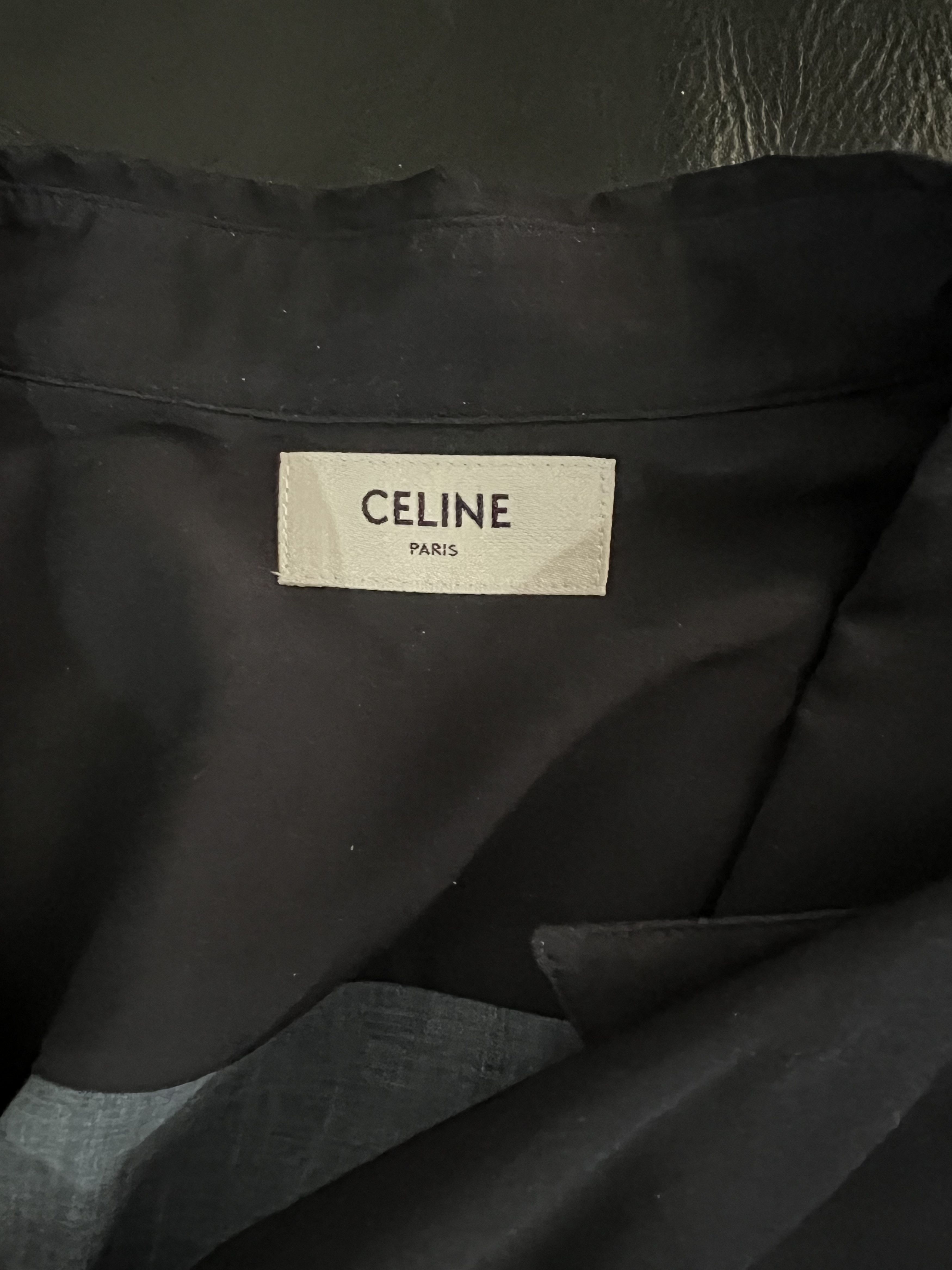 Celine × Hedi Slimane Palm Embroidered Short Sleeved Shirt Size US M / EU 48-50 / 2 - 19 Thumbnail