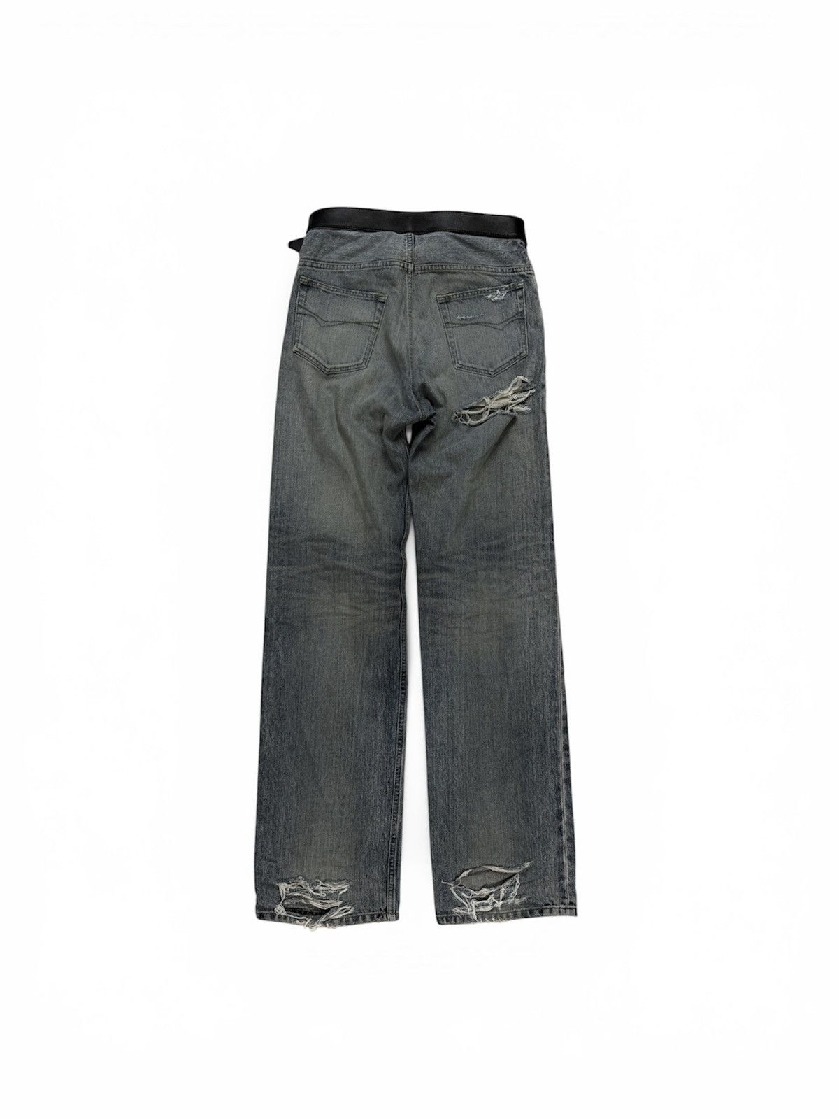 Balenciaga Balenciaga Integrated Belt Washed Blue Denim Pants Size US 28 / EU 44 - 2 Thumbnail