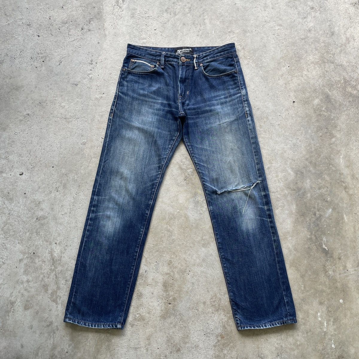 Japanese Brand Vintage AriZona Jeans Redline Faded Ripped Pants Distressed Size US 32 / EU 48 - 1 Thumbnail