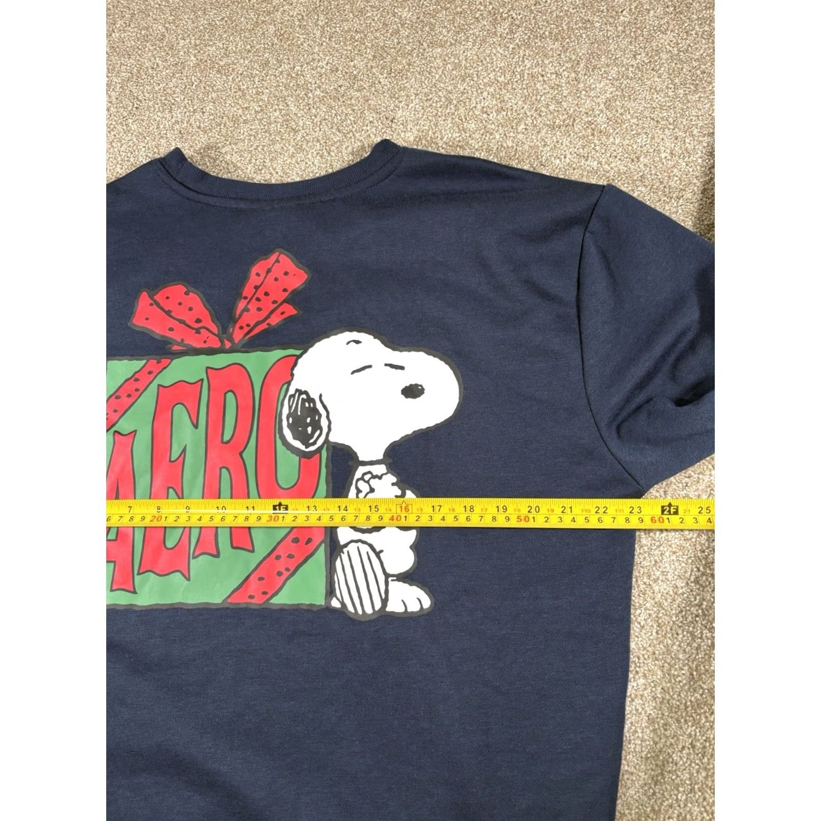 Aeropostale Aeropostale Peanuts Snoopy Womans Medium Christmas Navy Blue Crewneck Sweatshirt Size M / US 6-8 / IT 42-44 - 5 Thumbnail