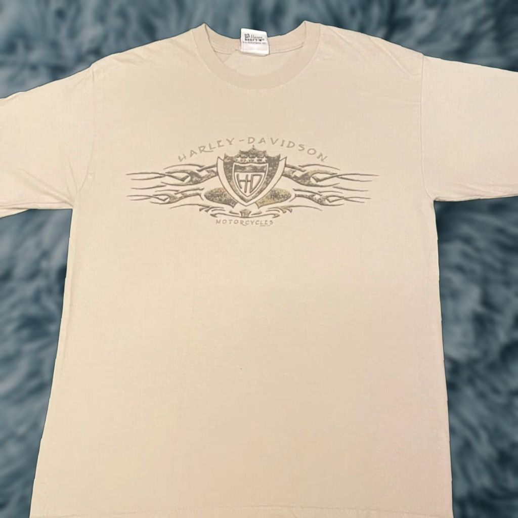 Harley Davidson VINTAGE Harley-Davidson Smokey Mountains Gatlinburg VTG 2004 Shirt Mens M Beige 90s Biker Motorcycle Y2K Mens Size US M / EU 48-50 / 2 - 1 Thumbnail
