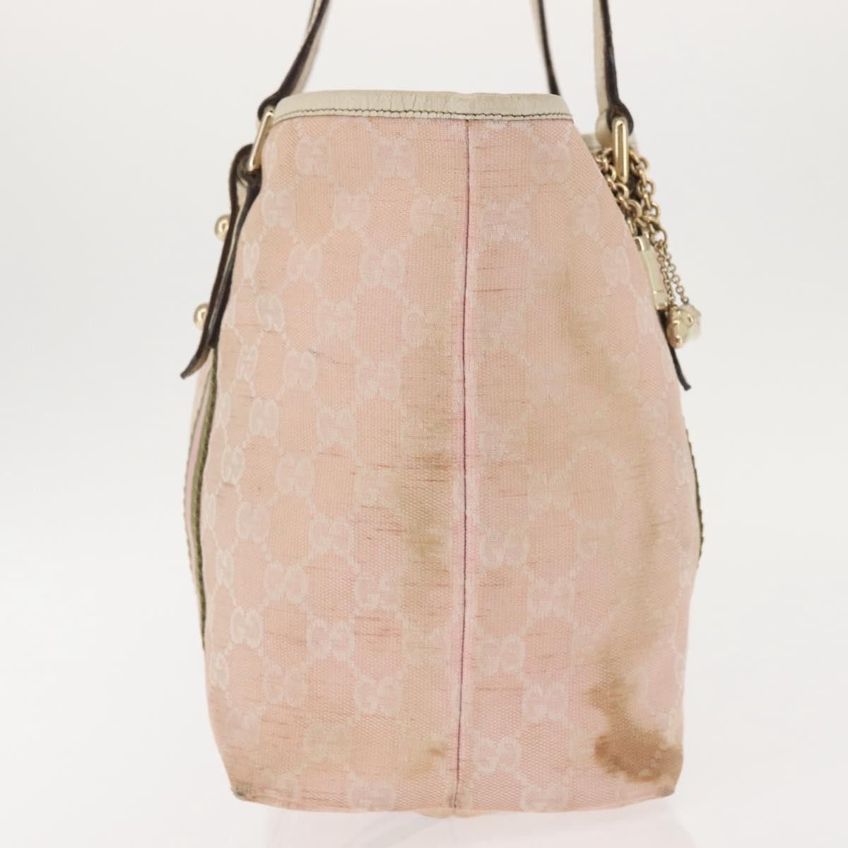 Gucci GUCCI GG Canvas Sherry Line Tote Bag Pink Gold Khaki Size ONE SIZE - 5 Thumbnail