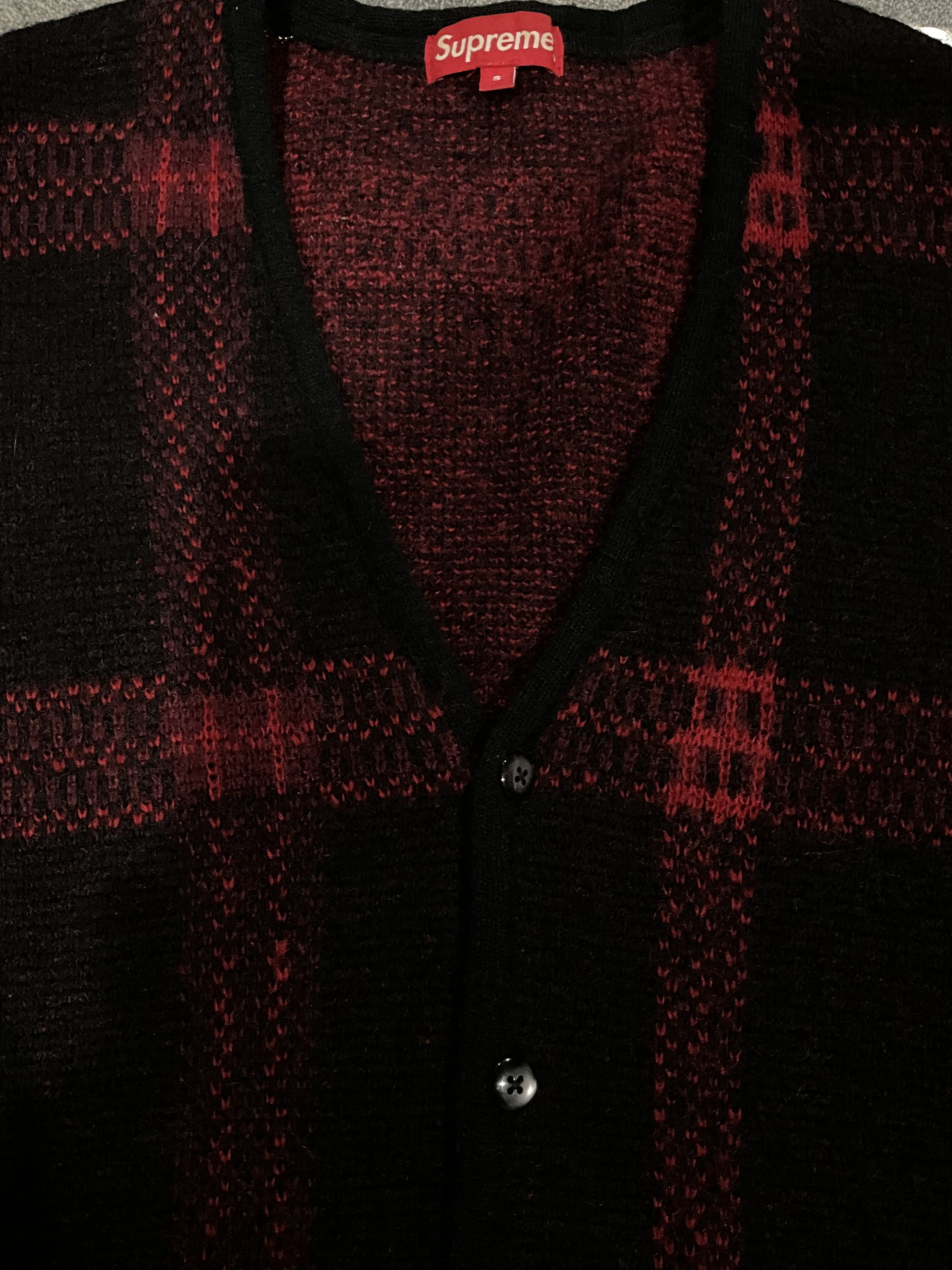Supreme FW14 Plaid Mohair Cardigan DS Size US S / EU 44-46 / 1 - 8 Thumbnail