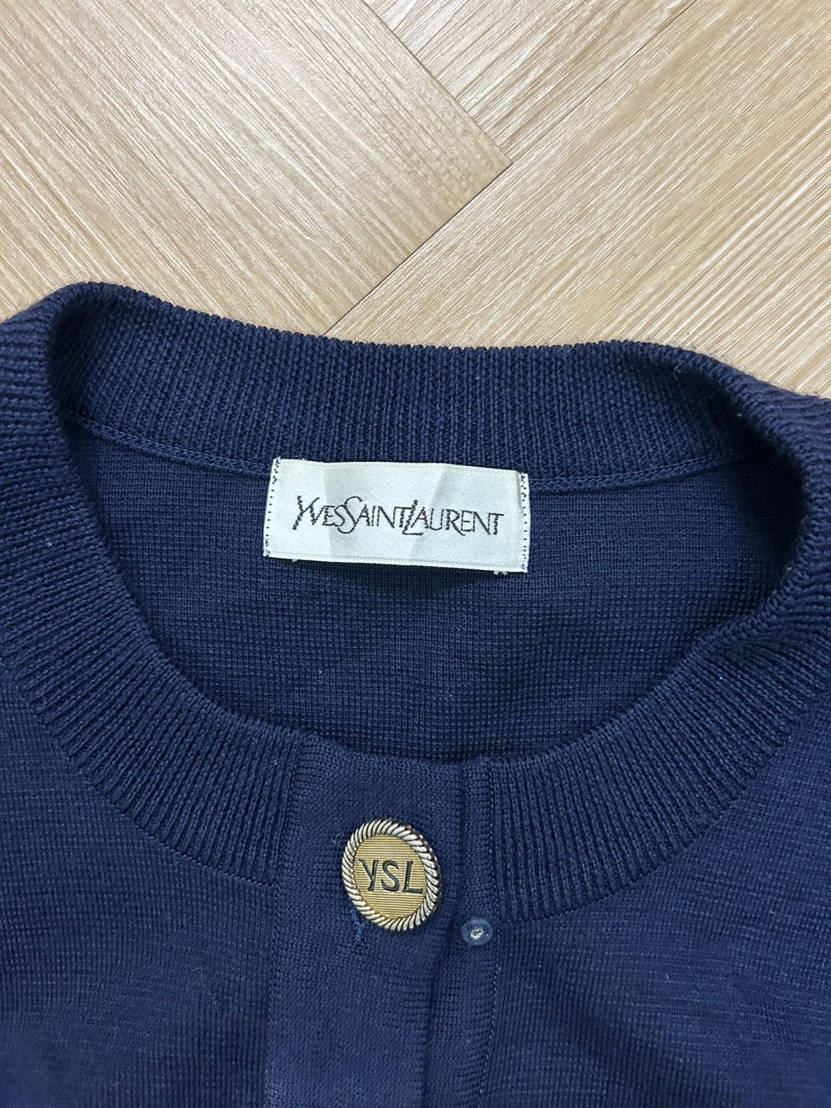 Vintage × Yves Saint Laurent Vintage Yves Saint Laurent big button logo Size M / US 6-8 / IT 42-44 - 7 Thumbnail