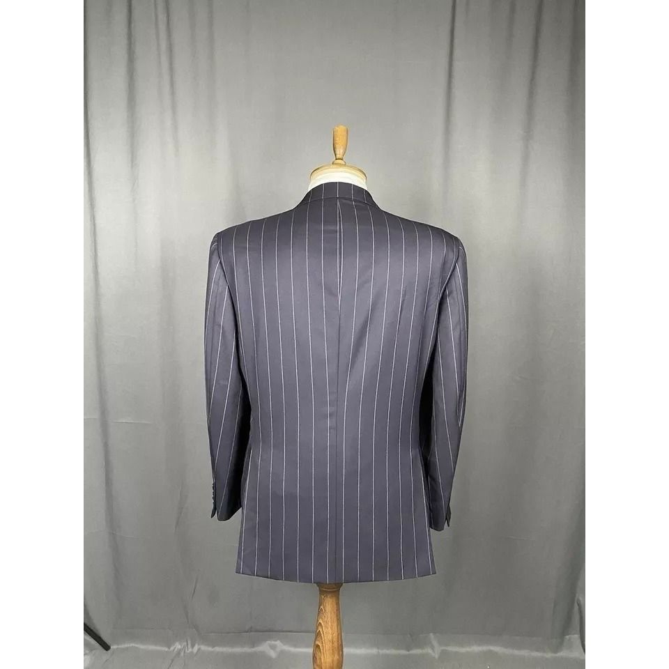 Brioni Brioni Men's Blue Wool Double Breasted Blazer Jacket Size 56 Size 54R - 8 Thumbnail