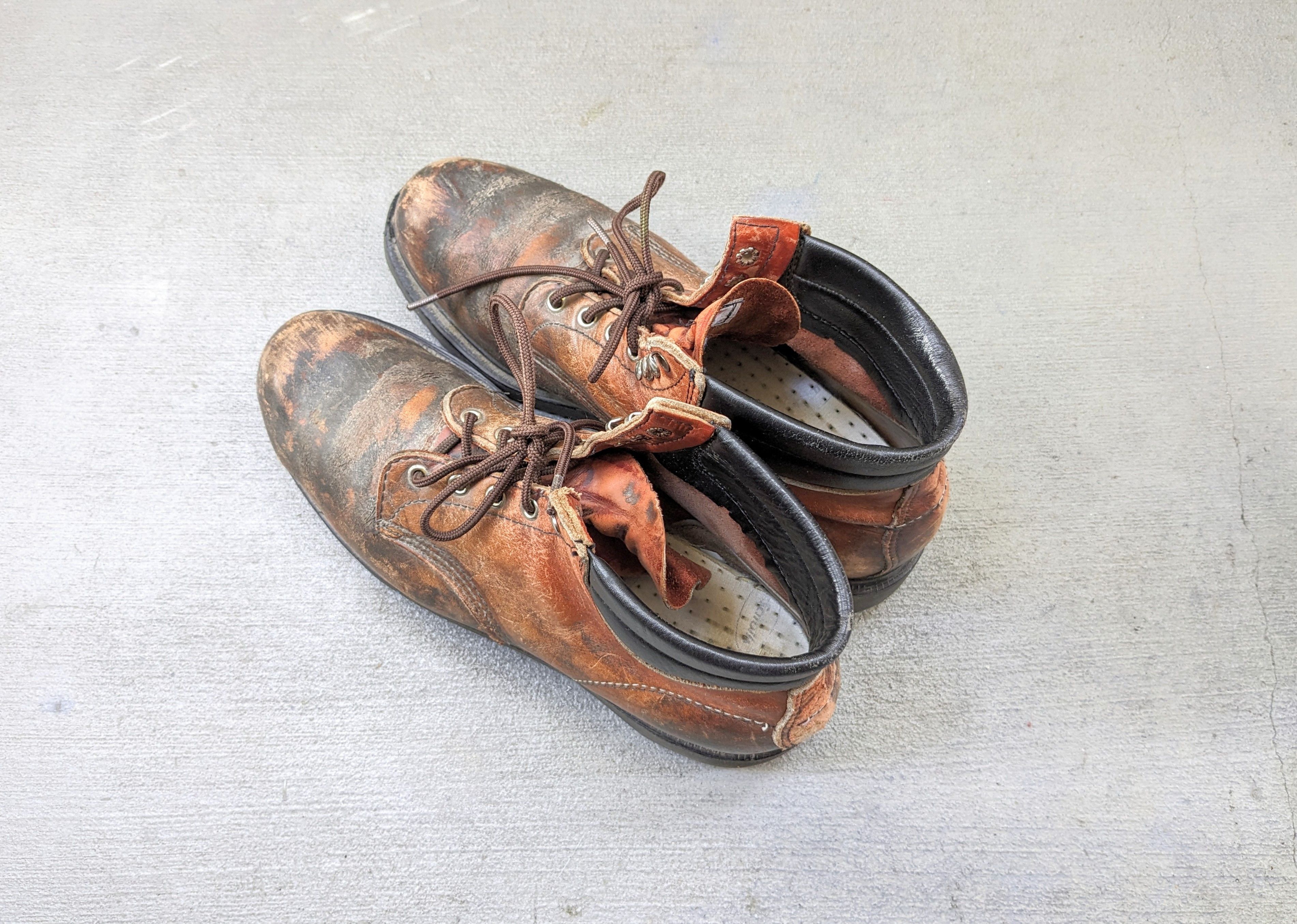 Red Wing Vintage Combat Boots Brown 12 Leather Chunky Biker Moto Size US 12 / EU 45 - 11 Thumbnail