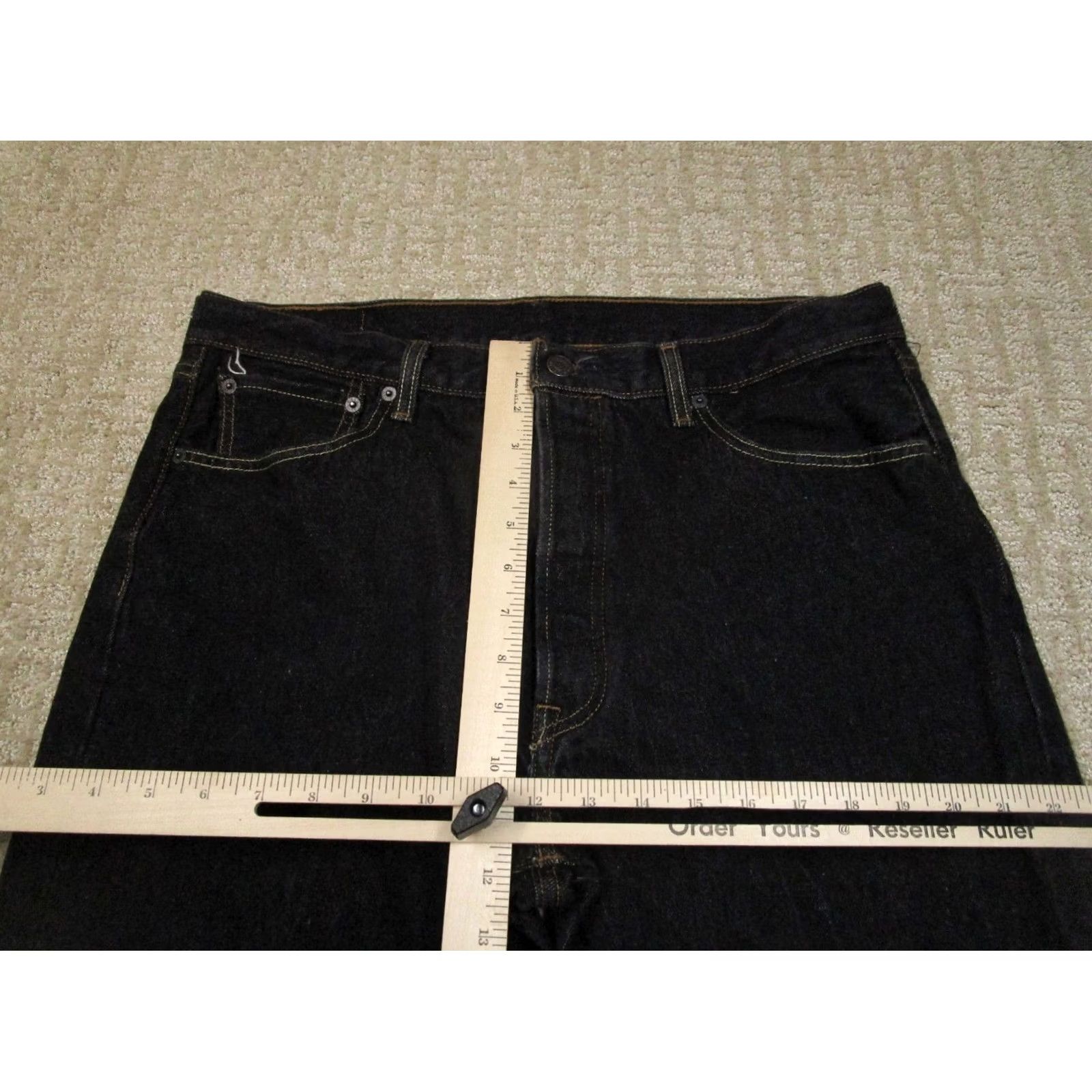 Levi's Levi's 501 Jeans Men 36x34 Black Button Fly Original Fit Pants Denim Casual Straight Regular Color Black Mens Size US 36 / EU 52 - 7 Thumbnail