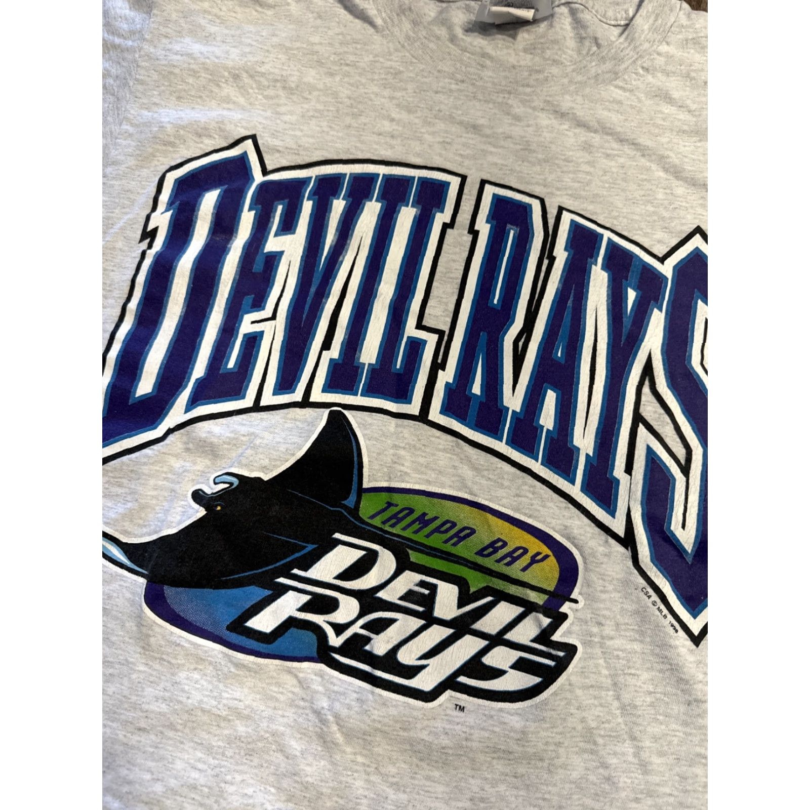 MLB VINTAGE 1998 MLB Tampa Bay Devil Rays Grey T-Shirt Medium Men M Gray Shirt Size US M / EU 48-50 / 2 - 2 Thumbnail