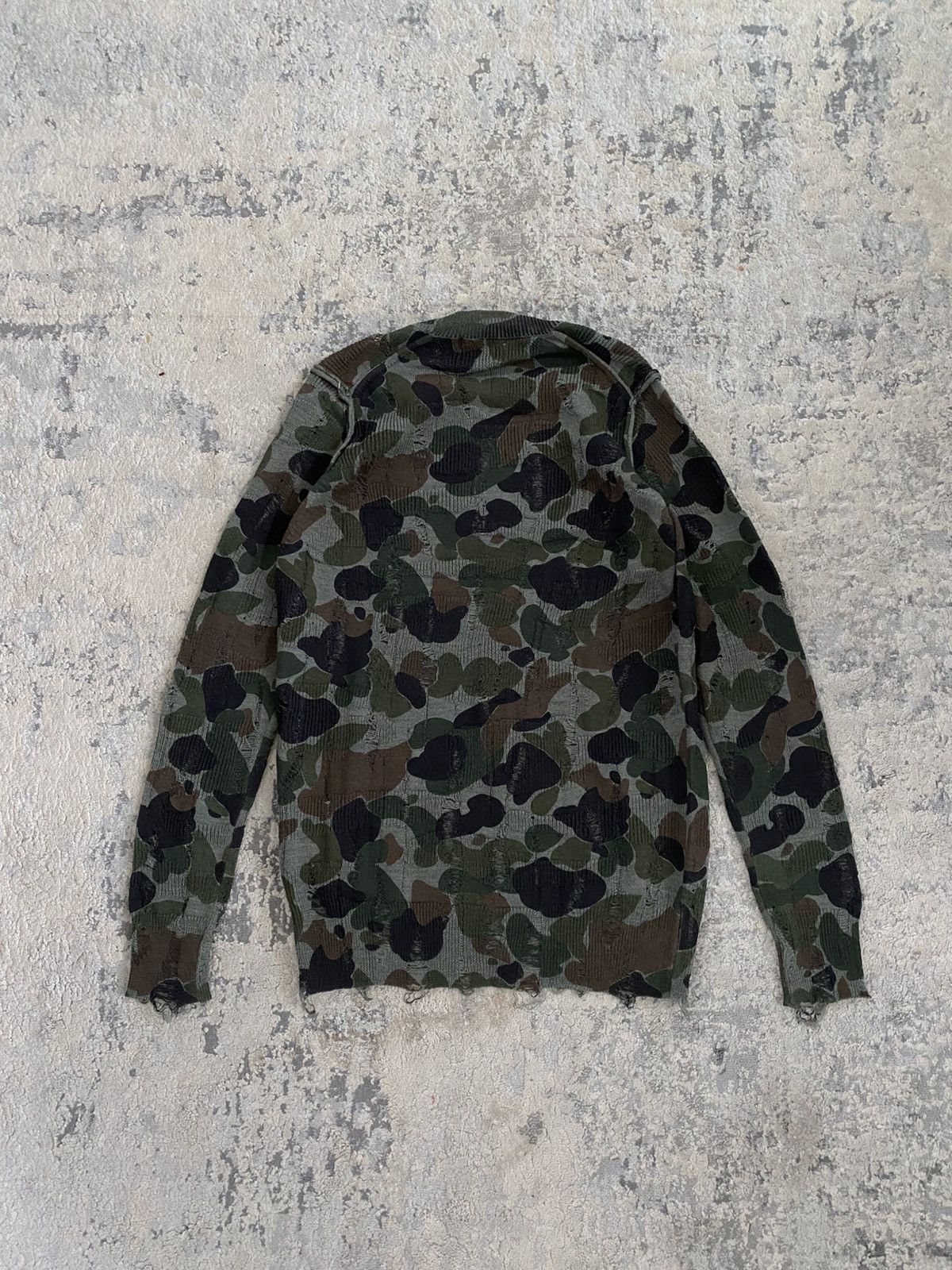 Junya Watanabe AD2010 Distressed Camo Knit Sweater Size US XS / EU 42 / 0 - 8 Thumbnail