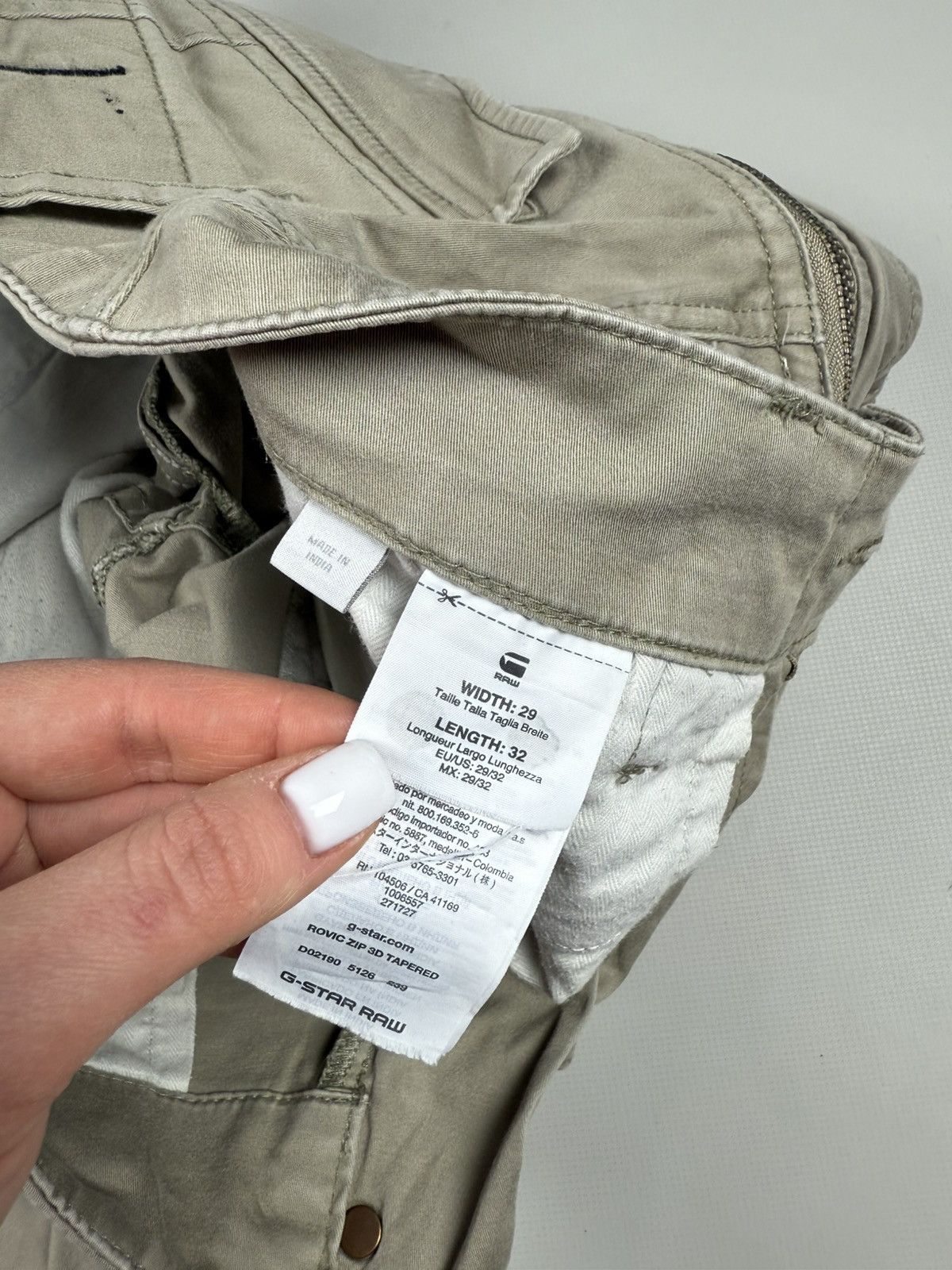 Designer G Star Raw Rovic Zip 3D Tapered Cargo Pants Trousers Size US 29 - 16 Thumbnail