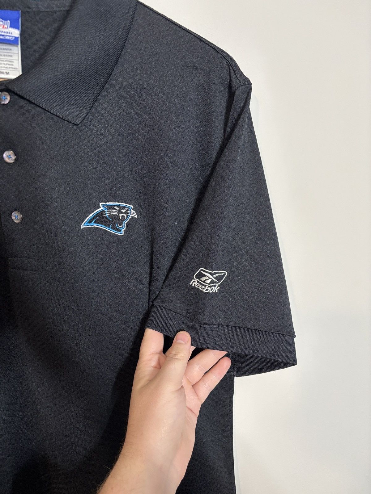 Reebok Vintage Reebok Carolina Panthers Play Dry Gameday Polo Shirt Size US M / EU 48-50 / 2 - 2 Thumbnail