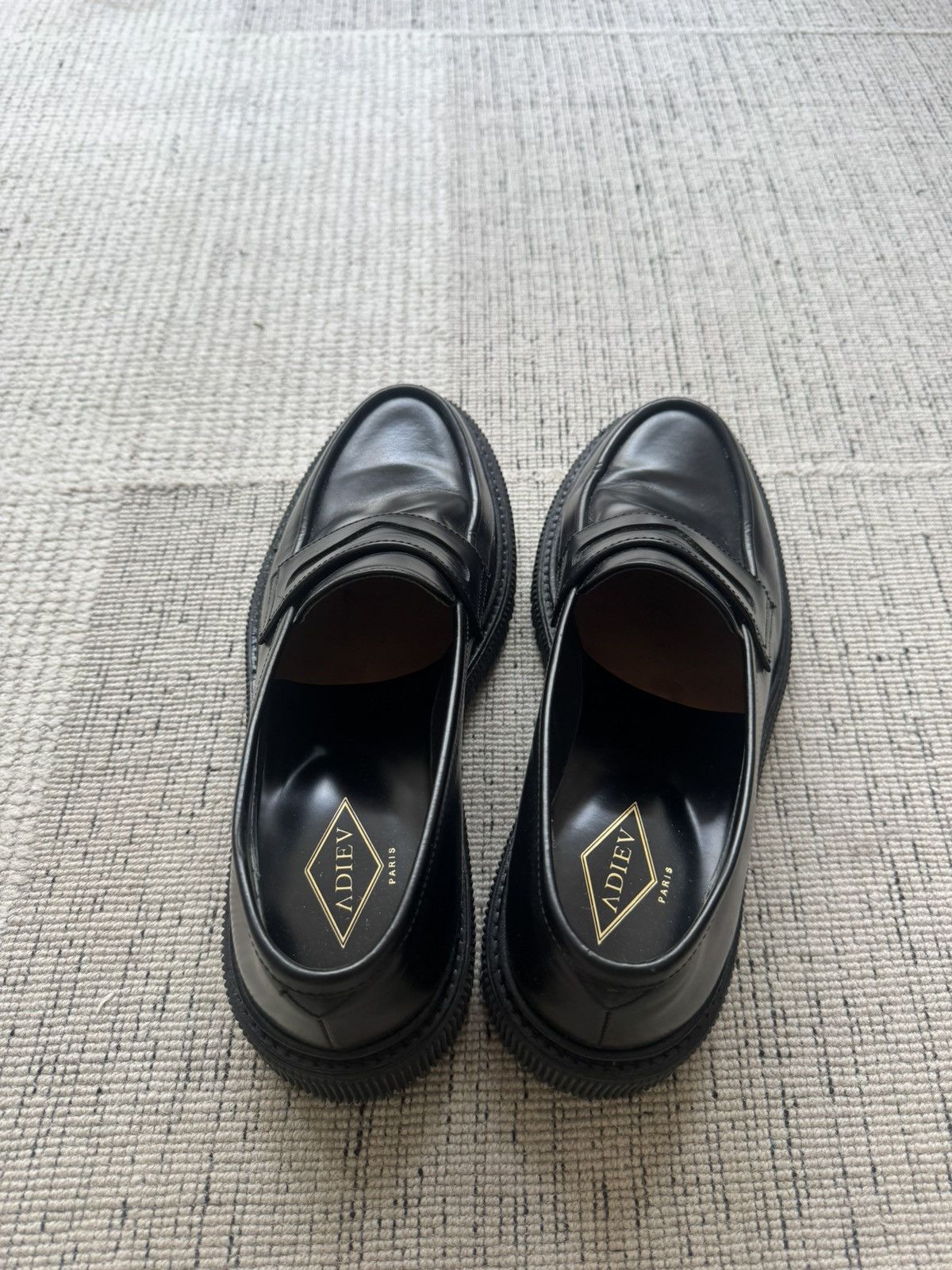 Adieu Paris Adieu Paris chunky leather black loafers Size US 10 / EU 43 - 2 Thumbnail