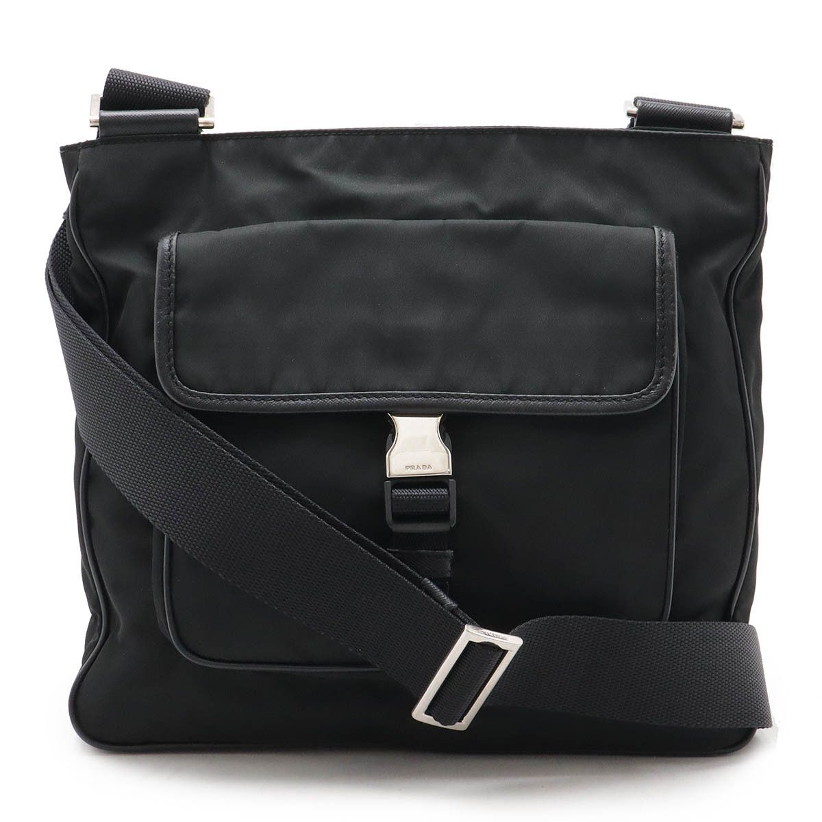 Prada Prada Nylon/leather Shoulder Bag Leather Shoulder Bag in Black, Women's