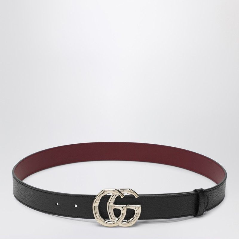 Gucci Gucci Black Leather Belt With Bamboo Gg Marmont Buckle Size ONE SIZE - 1 Thumbnail