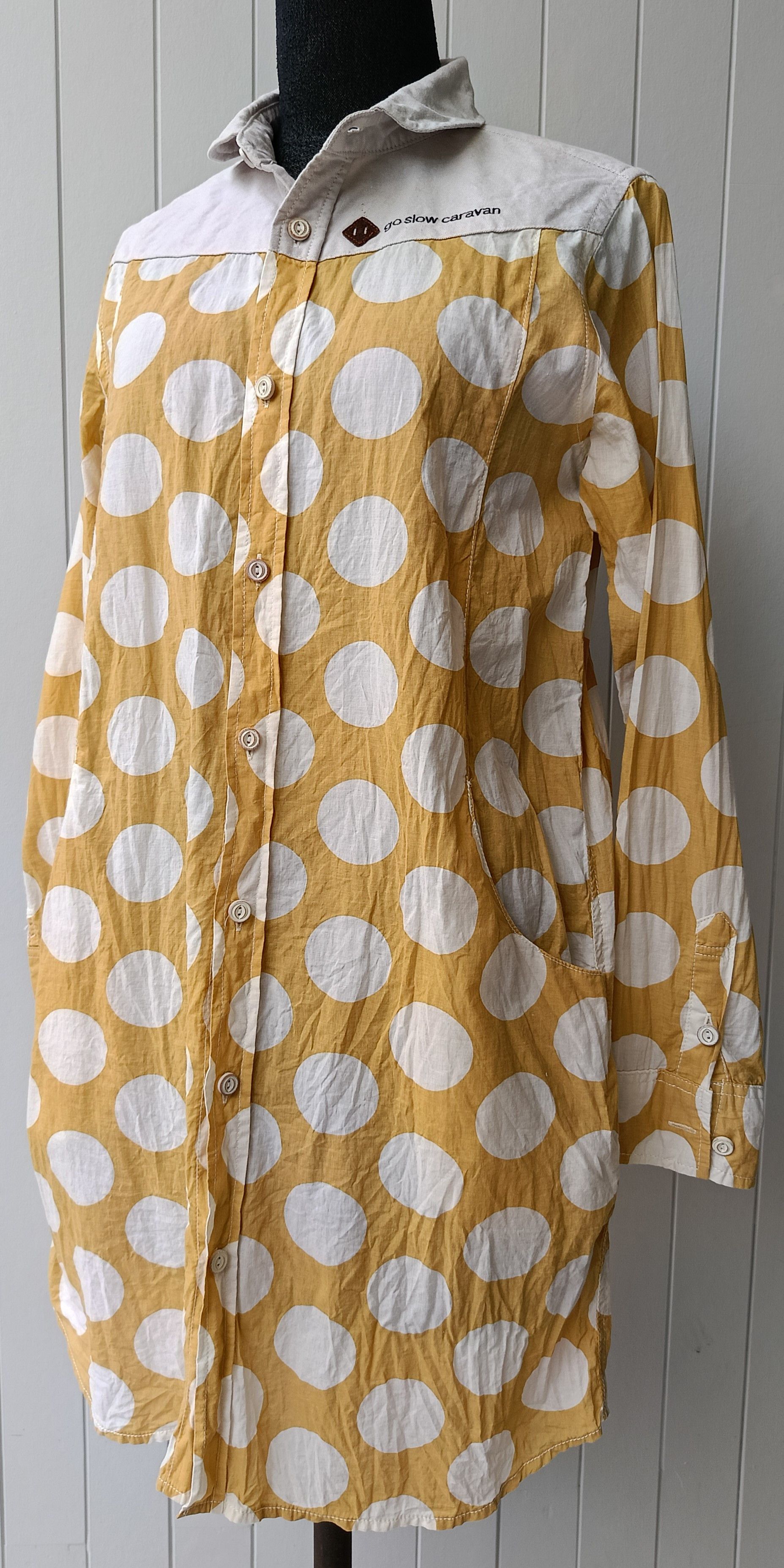 go slow caravan Go Slow Caravan 1 comfortable yellow circles dress shirt Size S / US 4 / IT 40 - 1 Thumbnail