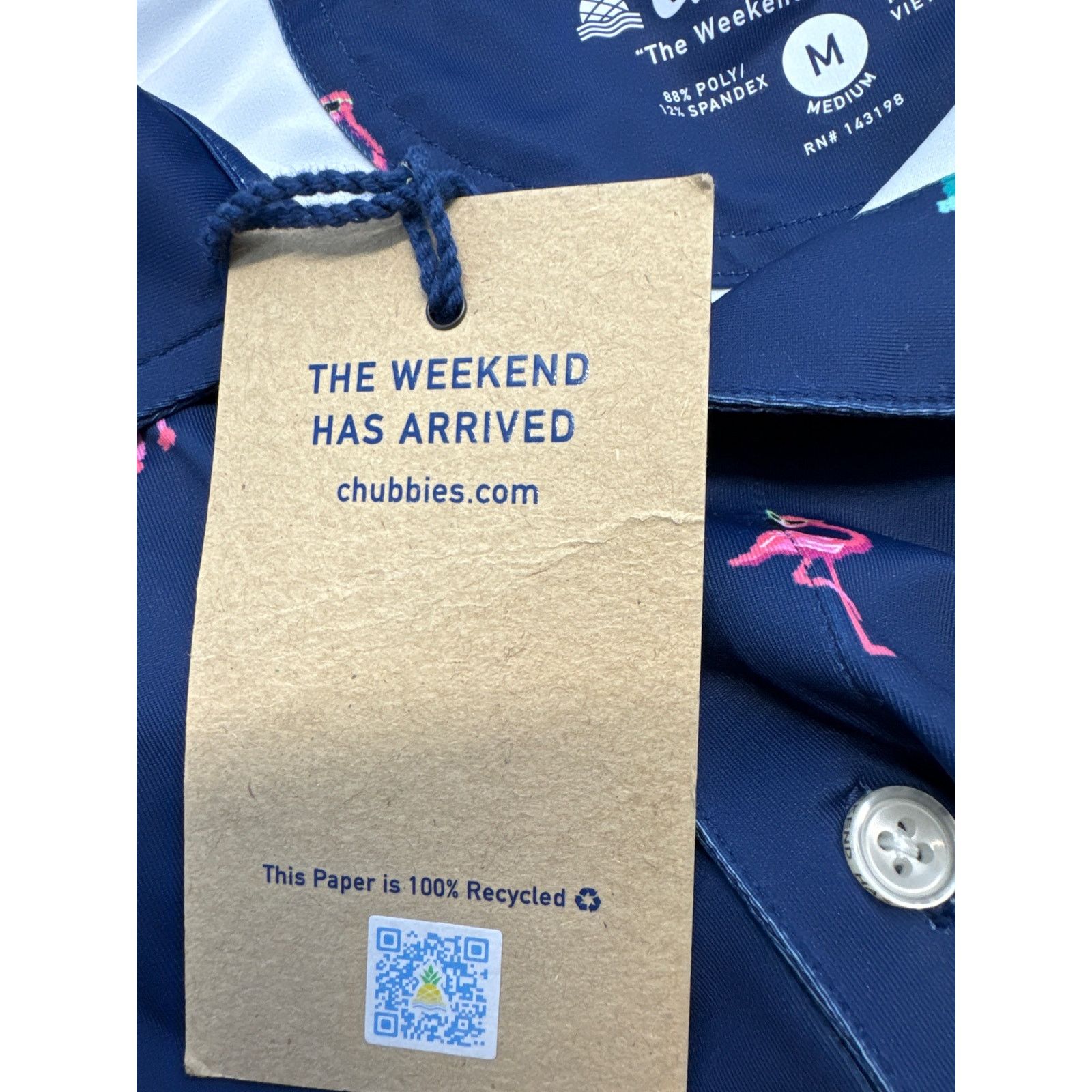 Chubbies Chubbies “Island Pal” Polo Blue UPF 50+ men sz M Size US M / EU 48-50 / 2 - 7 Thumbnail