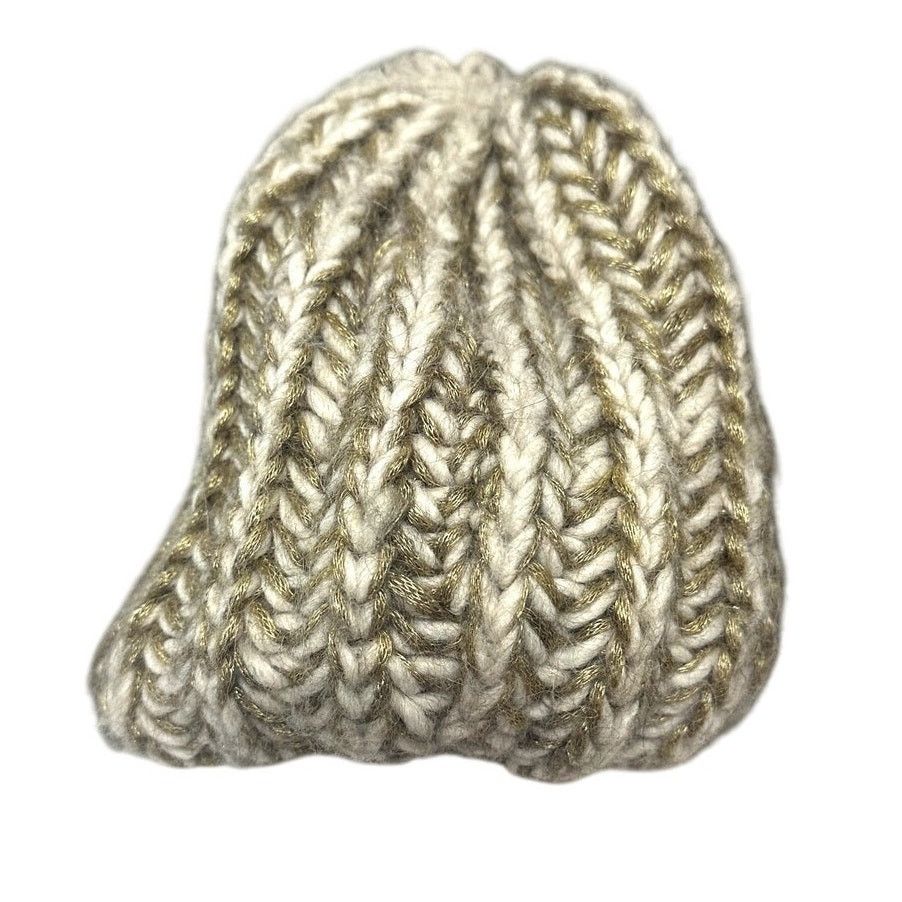 Other Cappellificio Fiorentino Beanie Hat Ribbed Knit Wool Cream Size ONE SIZE - 3 Thumbnail