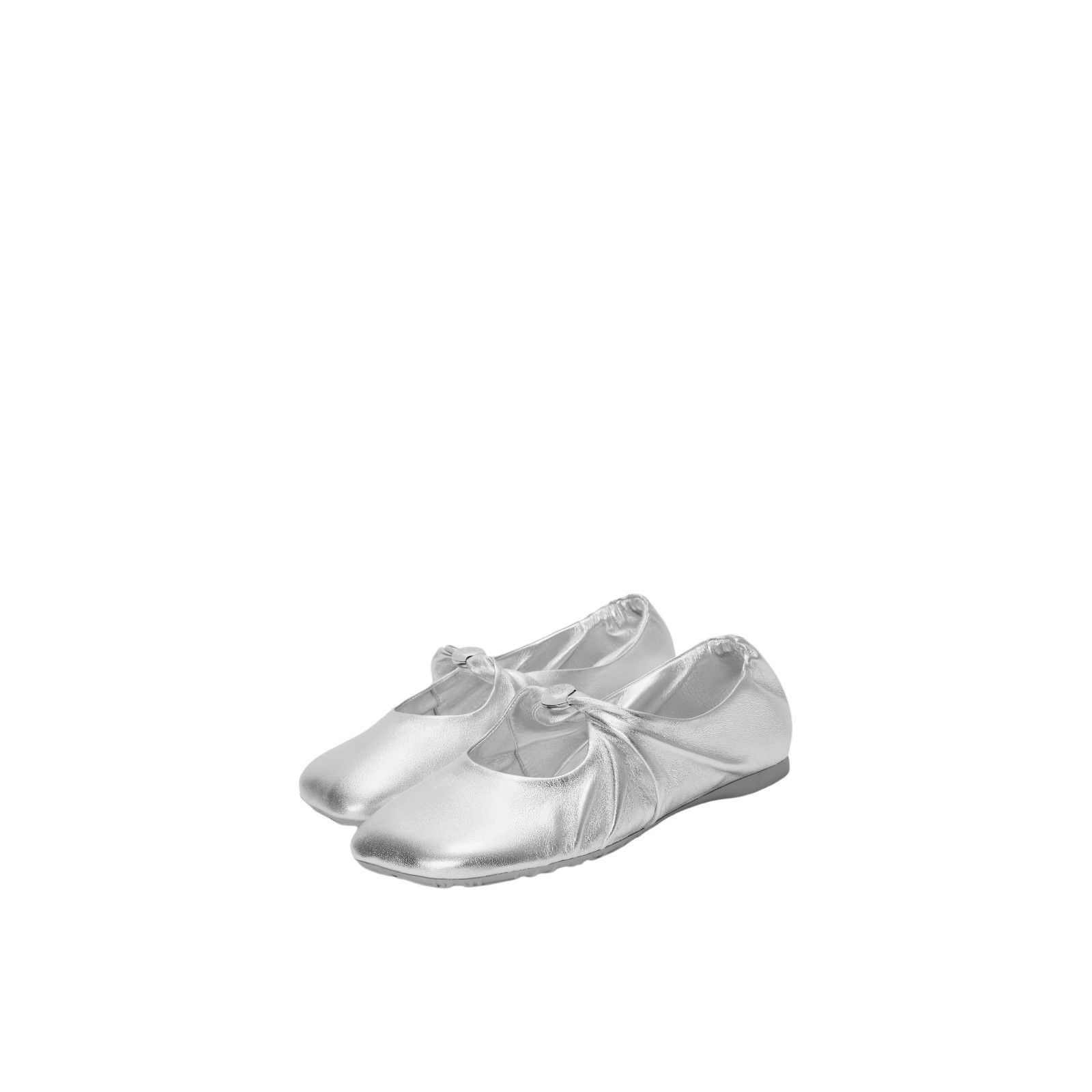 Loewe LOEWE Pebble Soft $1150 Silver Ballerinas New & Authentic (W Size US 7 / IT 37 - 2 Thumbnail