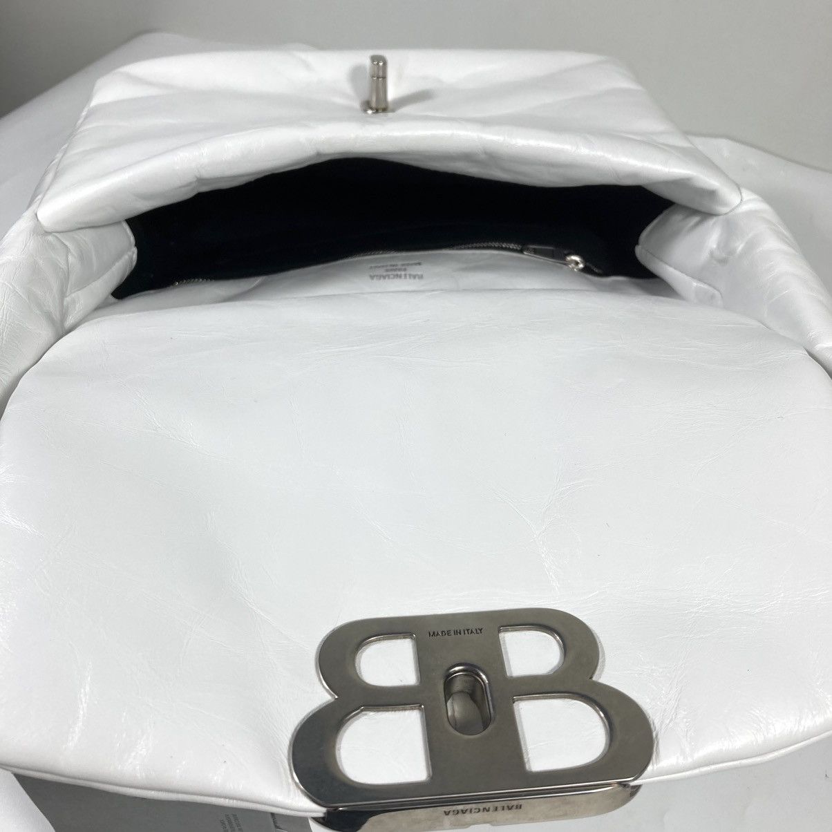Balenciaga Balenciaga Small Monaco Leather Shoulder Bag Optic White NEW Size ONE SIZE - 14 Thumbnail