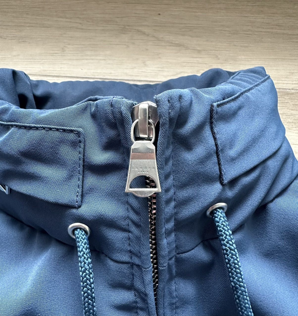 Sandro Sandro Blue Twill Hooded Jacket Size US S / EU 44-46 / 1 - 3 Thumbnail