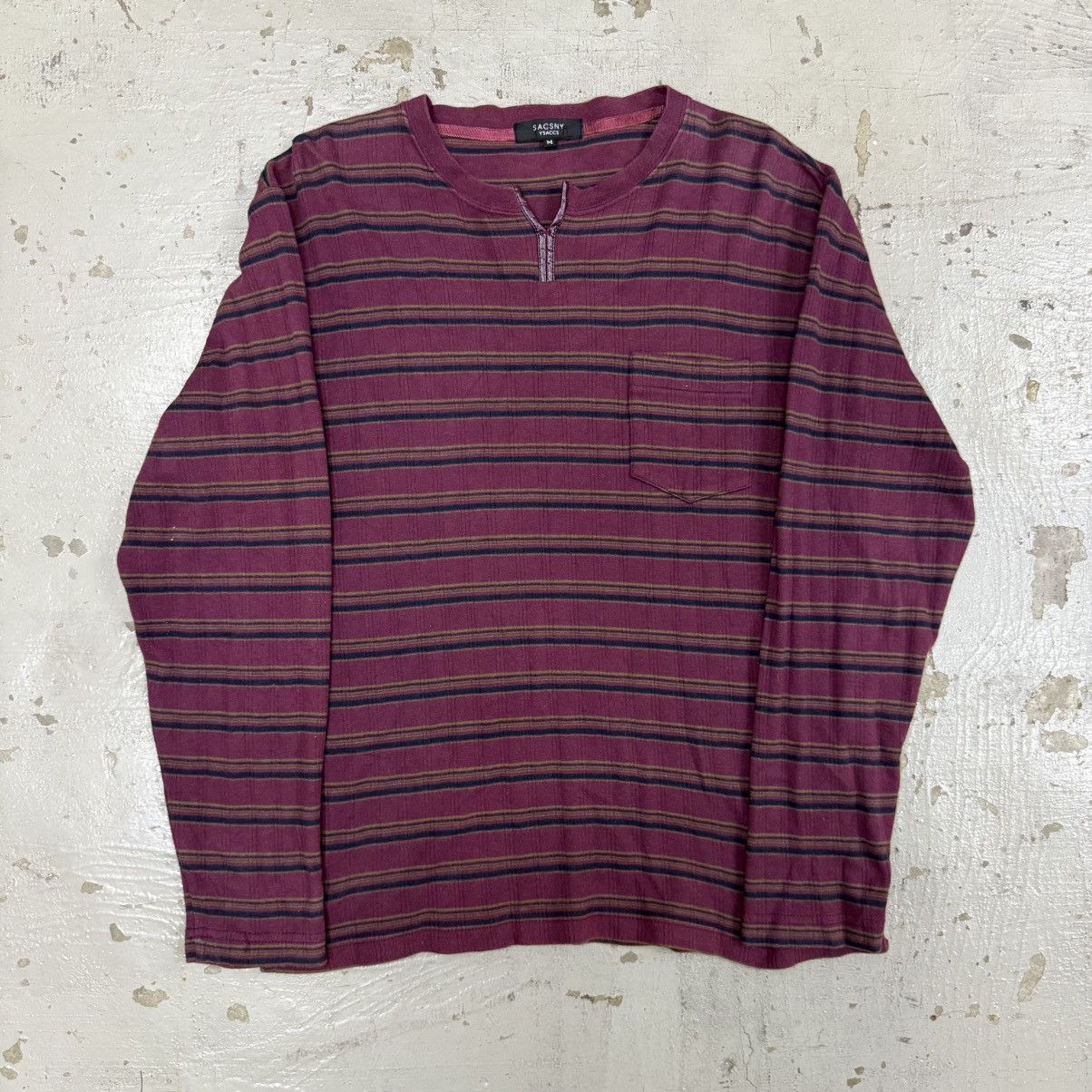 Yohji Yamamoto Sacsny Y’saccs Henley Long Sleeve Tee Shirt