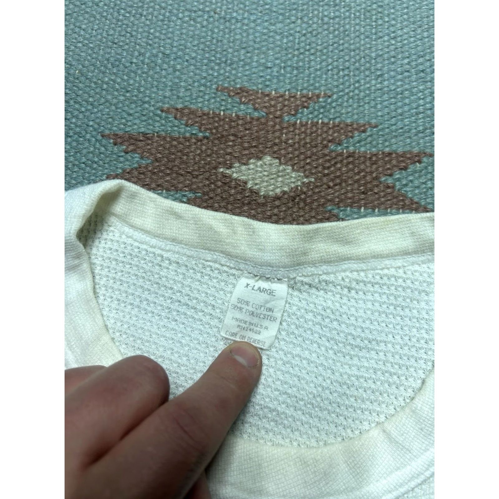 Vintage VINTAGE 70s 80s waffle knit thermal shirt blank white base layer women’s XL Shirt Womens XL White waffle knit thermal shirt Size XL / US 12-14 / IT 48-50 - 7 Thumbnail